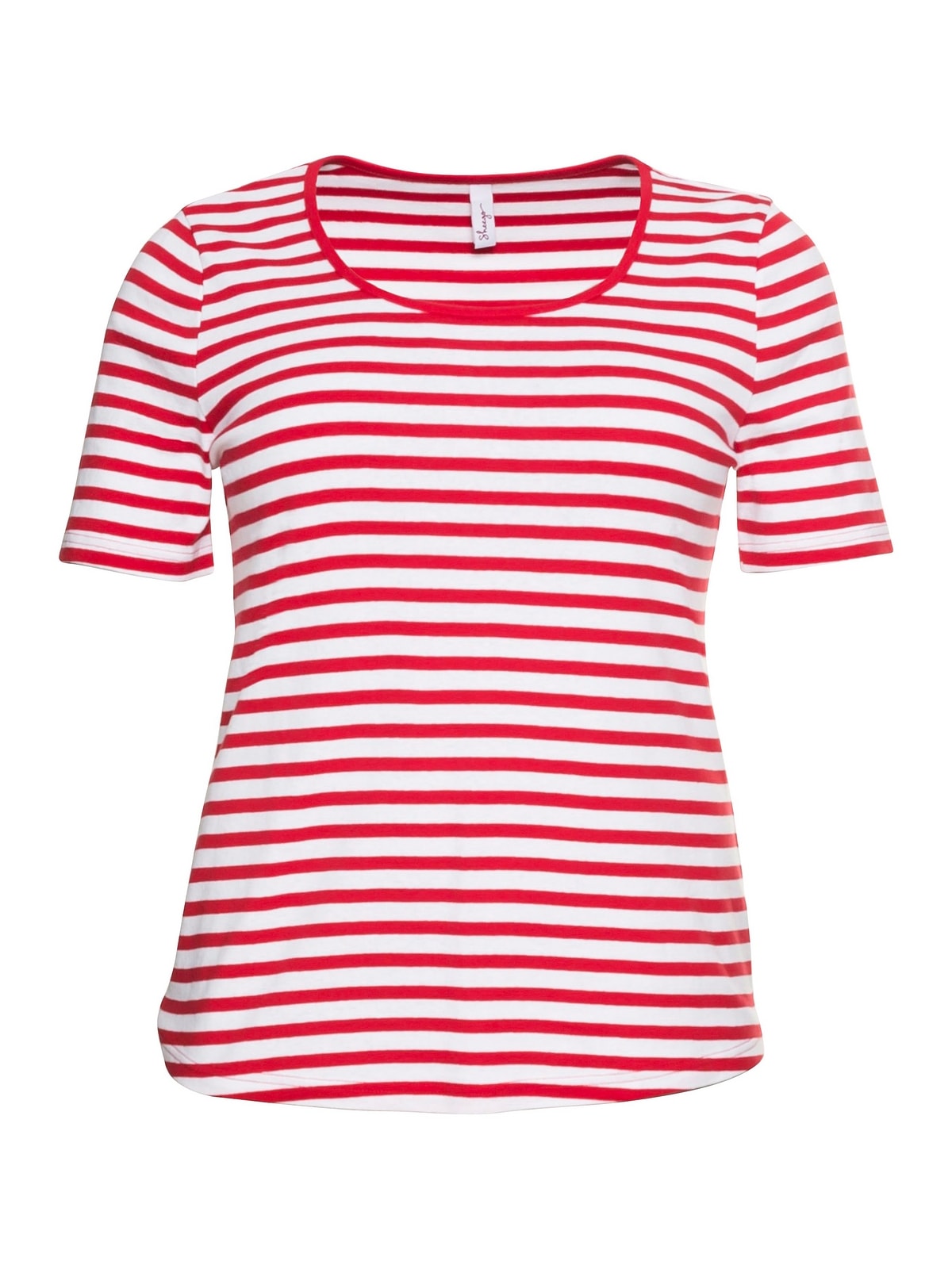 Sheego T-Shirt »Große garngefärbtem für BAUR Rippware mit | Ringel, Größen«, aus kaufen
