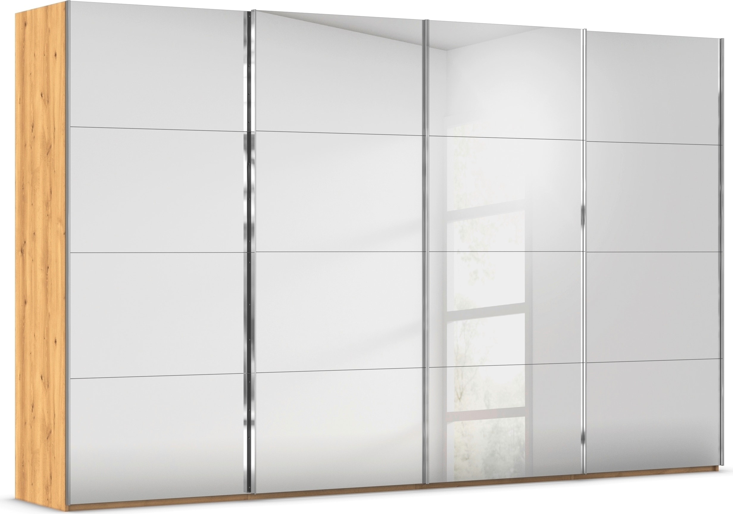 rauch "Kleiderschrank Schrank Garderobe Schlafzimmerschrank SCALE-FYRA" edle viergeteilte Türen, Spiegelfront und viele Farben MADE IN GERMANY