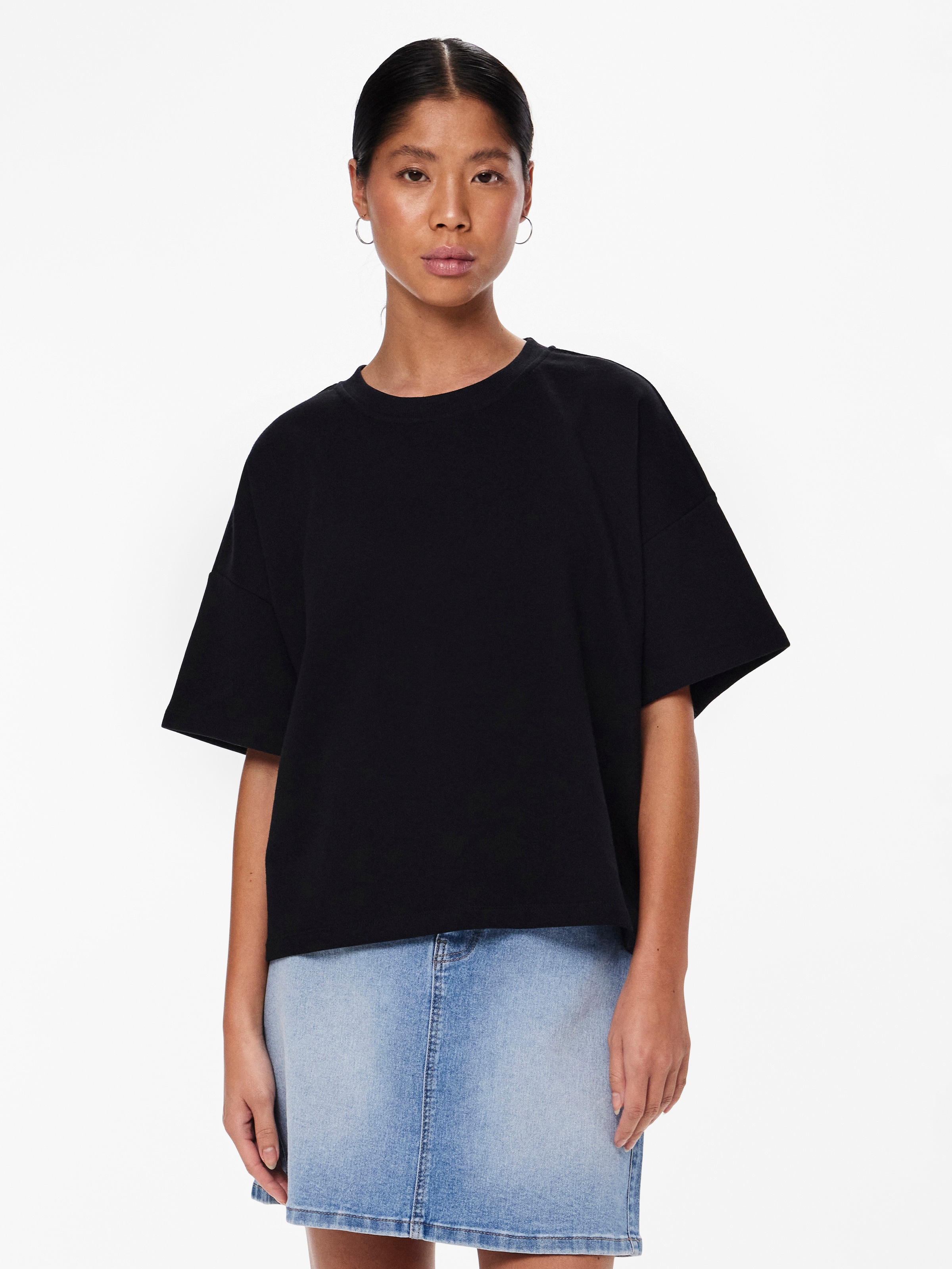 pieces Sweatshirt "PCCHILLI SUMMER 2/4 LOOSE SWEAT NOOS BC", Baumwollmischung, loose fit