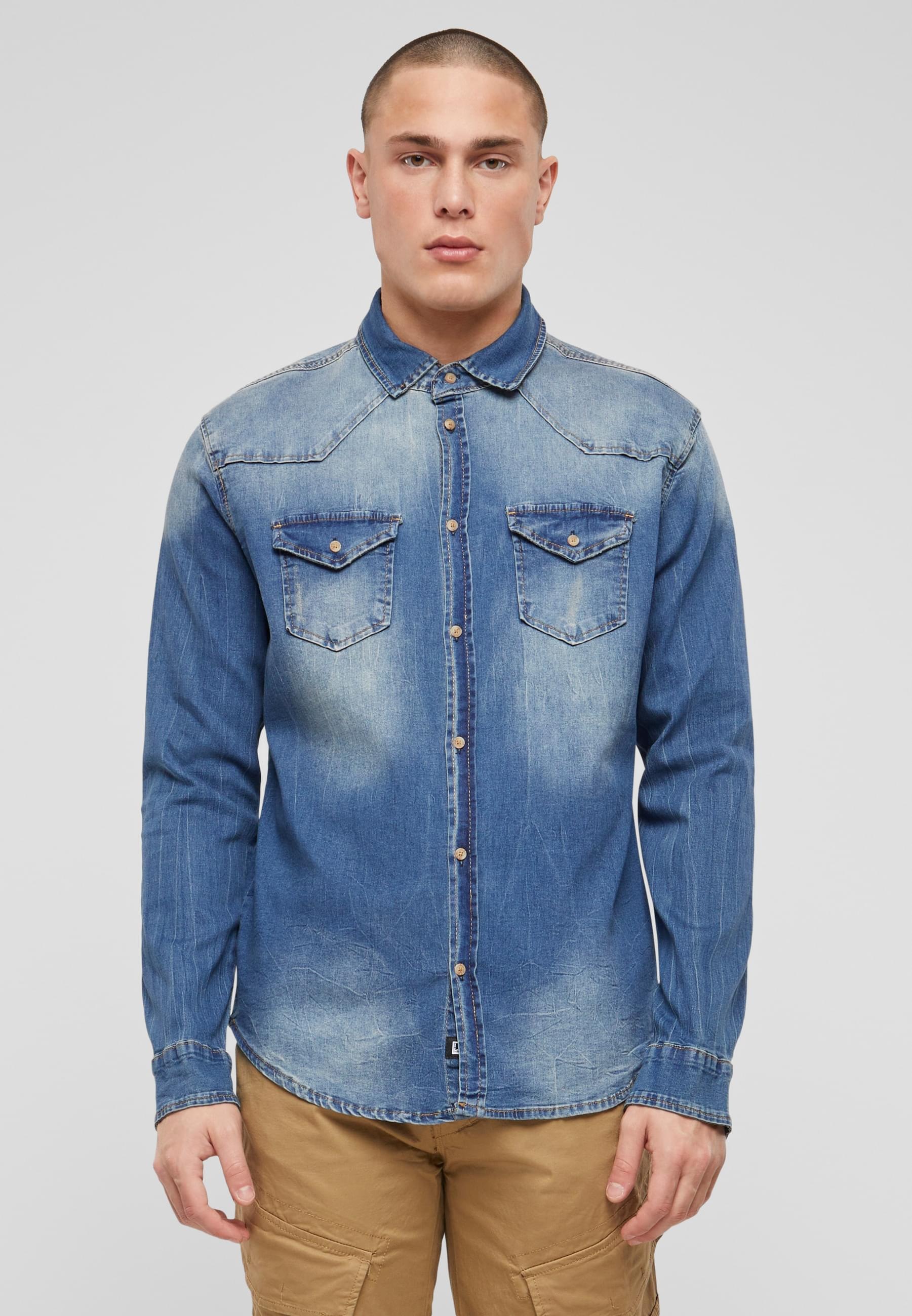 Brandit Langarmhemd »Brandit Herren Riley Denim Shirt«, (1 tlg.)