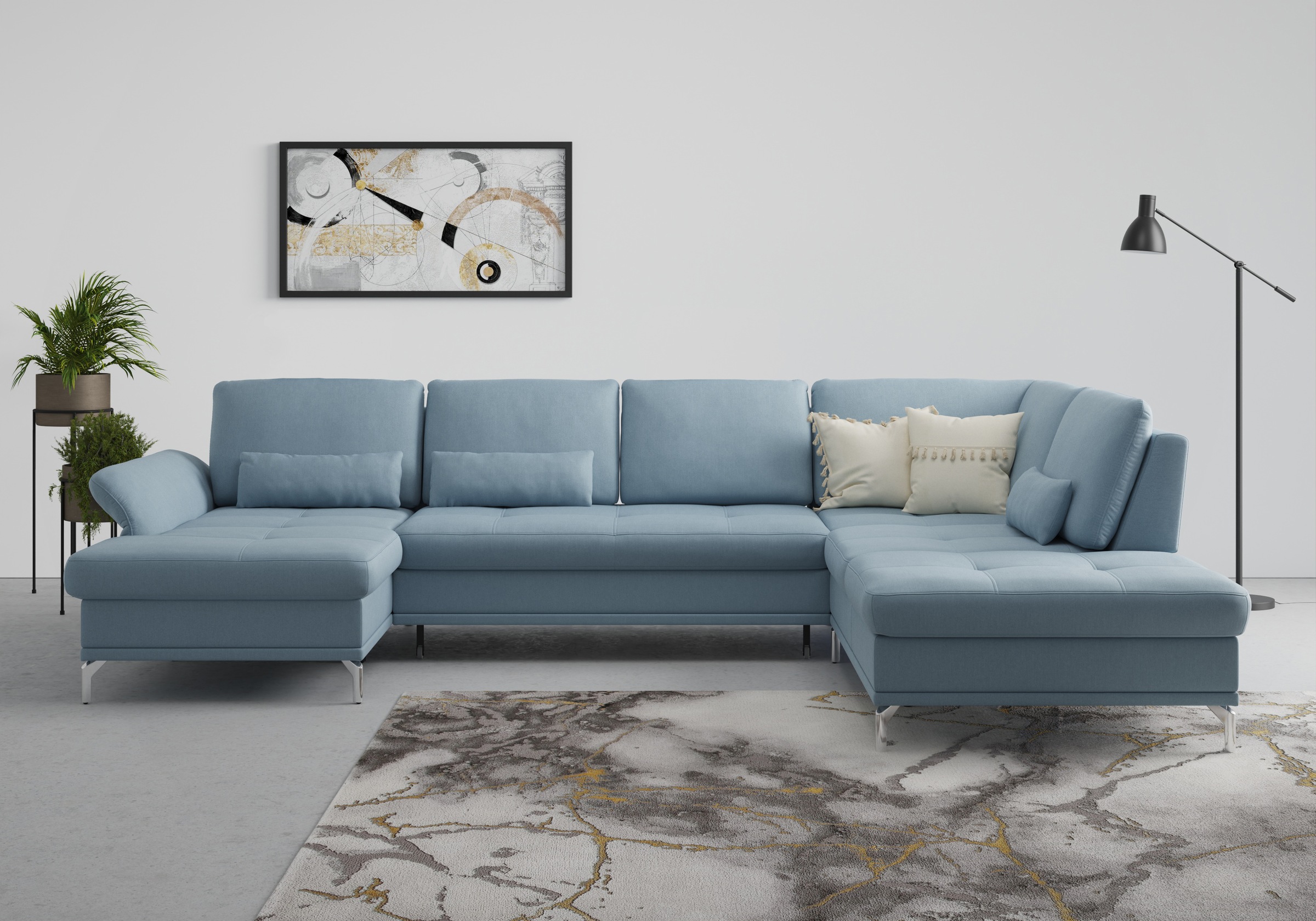 Home Affaire Palm Beach Wohnlandschaft U-Form Hellblau 8