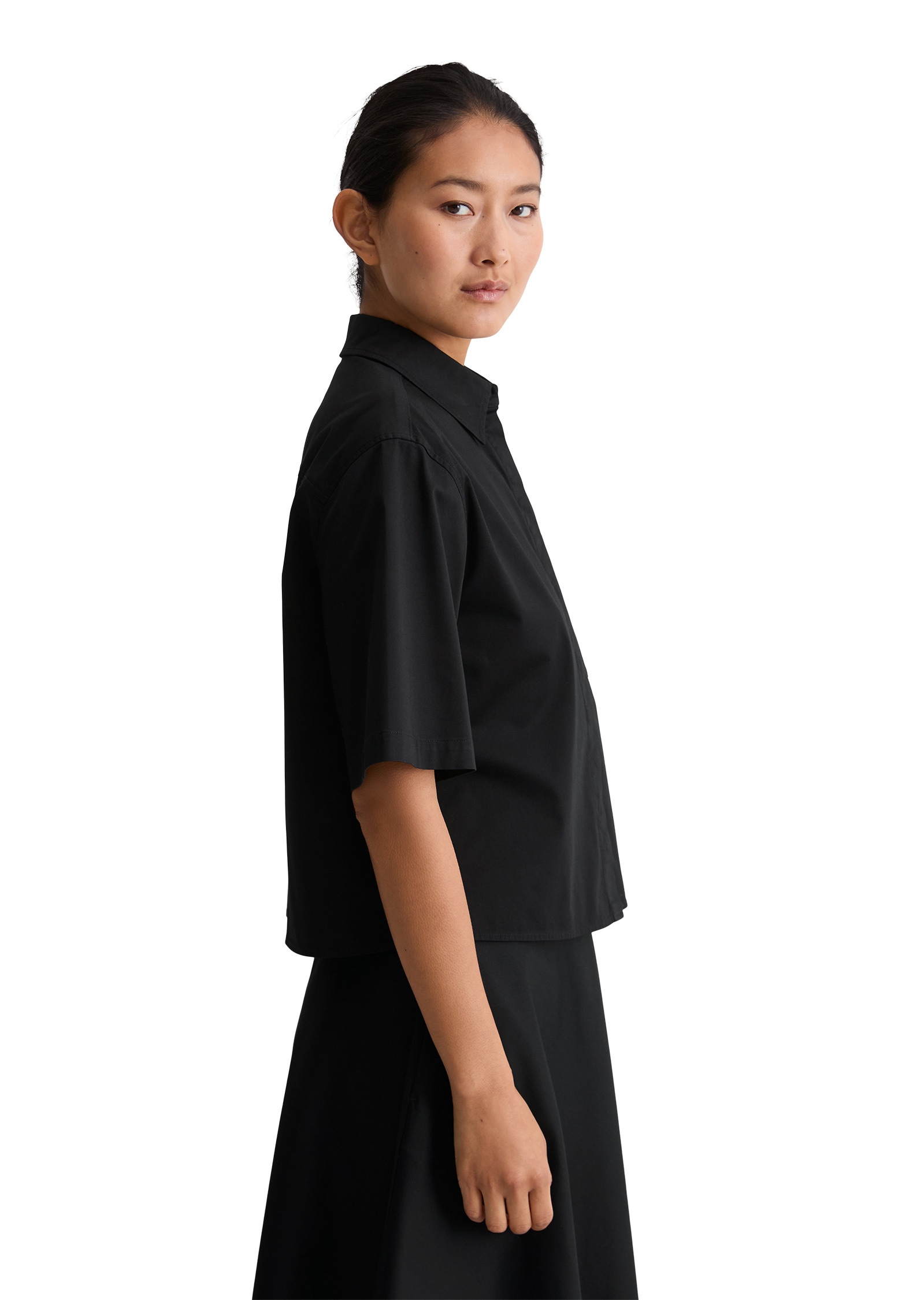 Marc O'Polo Kurzarmbluse »aus Organic Cotton-Mix«