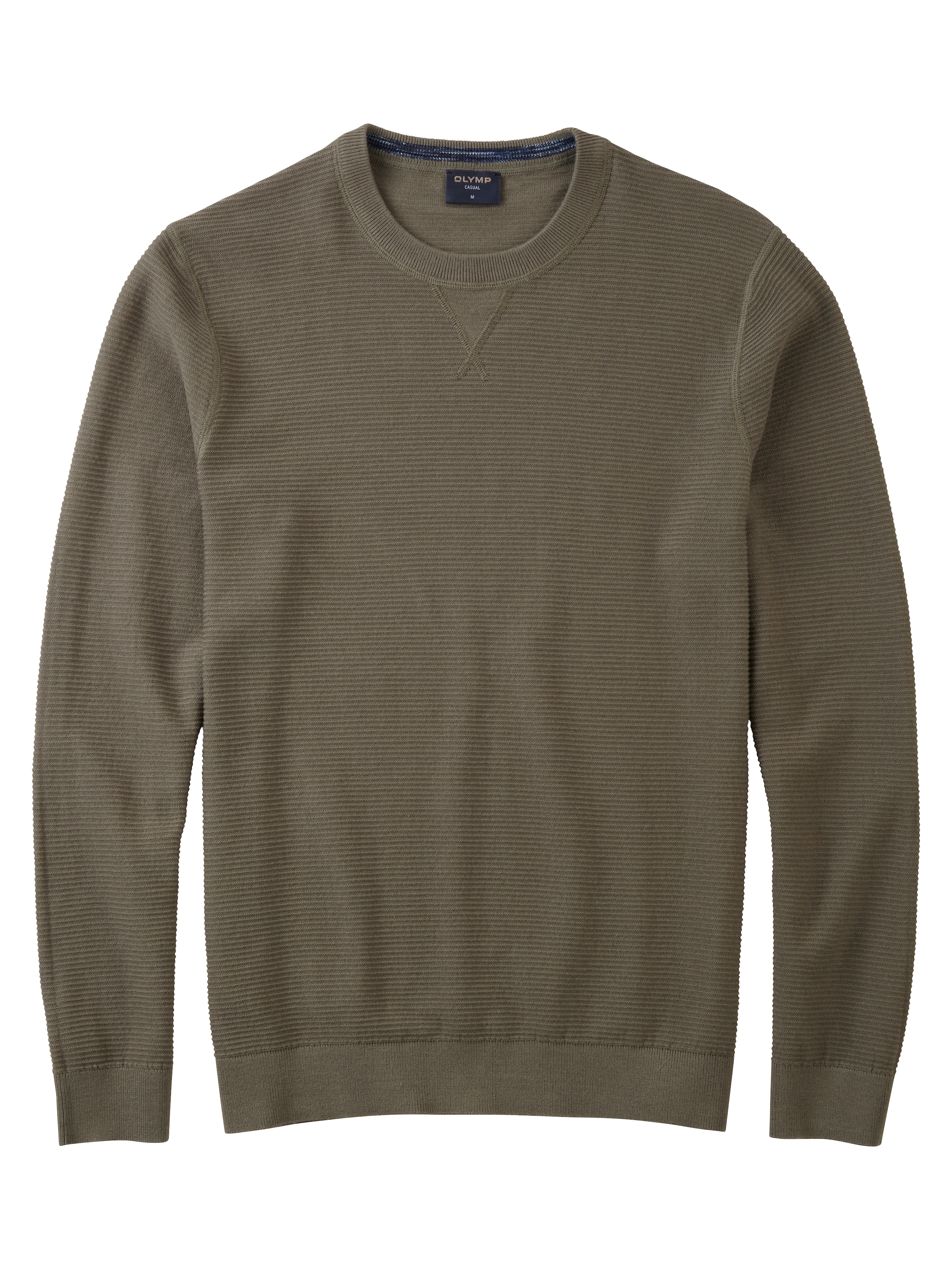 OLYMP Rundhalspullover "OLYMP Strick Casual" mit modischem Strukturmuster günstig online kaufen