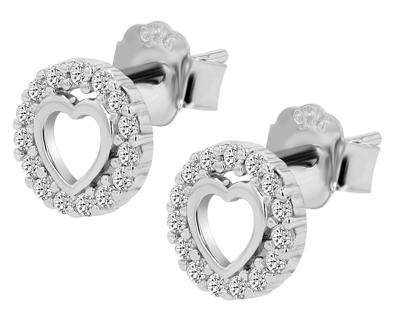 Adelia´s Paar Ohrhänger »Damen Ohrstecker aus 925 Sterling Silber mit Herz - - Ø 5 mm«