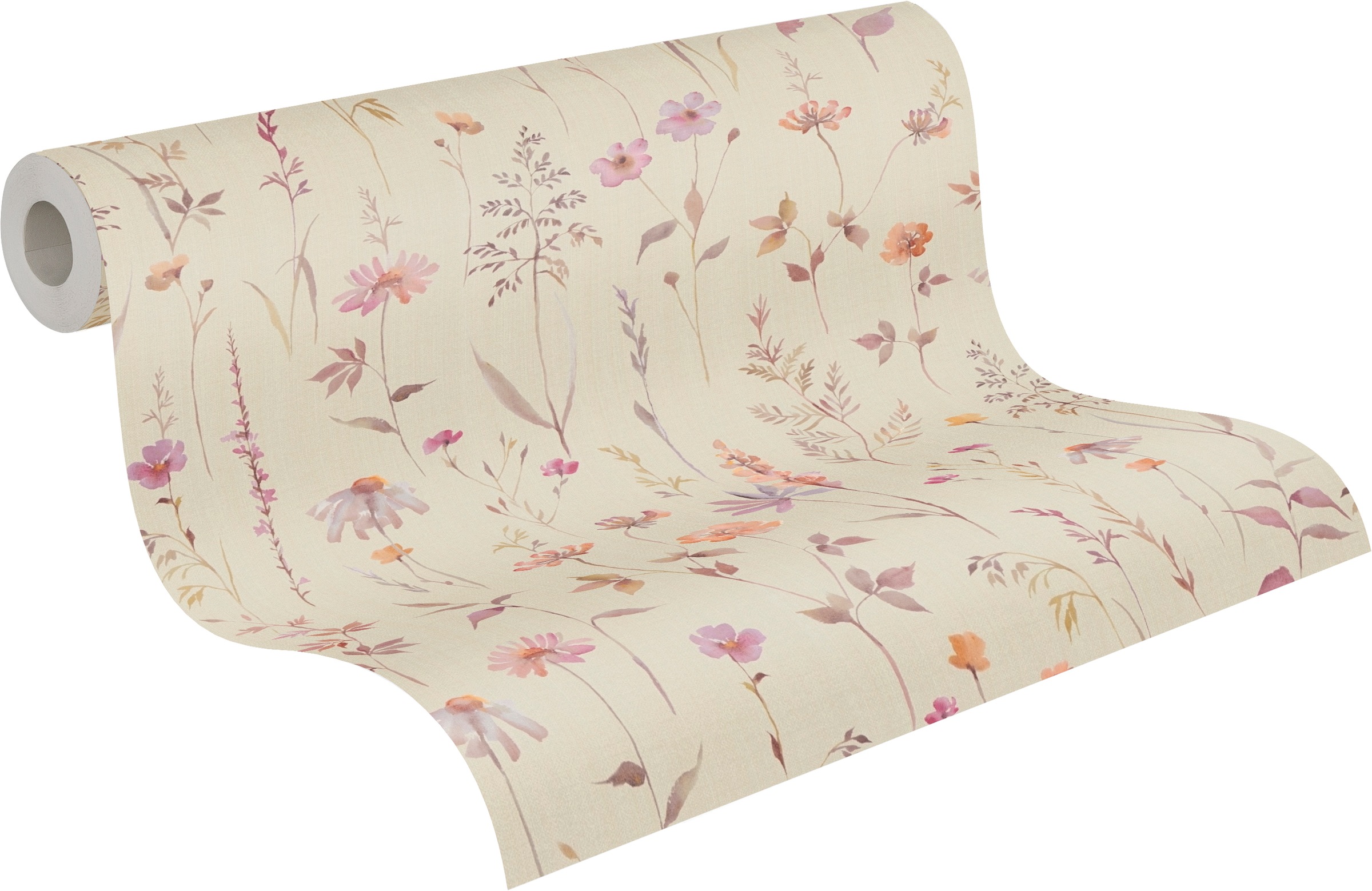 A.S. Création Vliestapete »Trend Spectrum Floral – Romantische Blütenranken Vliestapete« floral | geblümt | matt leicht strukturiert Romantische Blüten- und Blätterranken in harmonischer Farbwelt