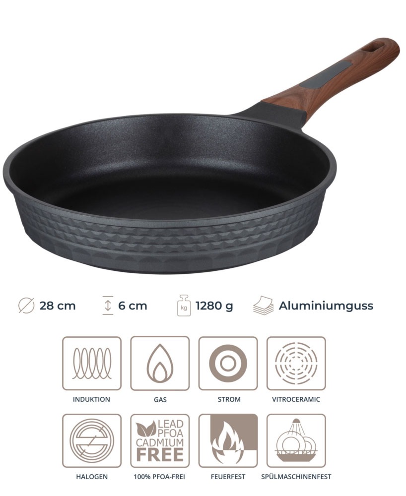 Thumbnail - RESTO Kitchenware Bratpfanne "Capella, Pfanne antihaftbeschichtet und spülmaschinenfest" Aluminiumguss 1 Stk. tlg. Schmo...