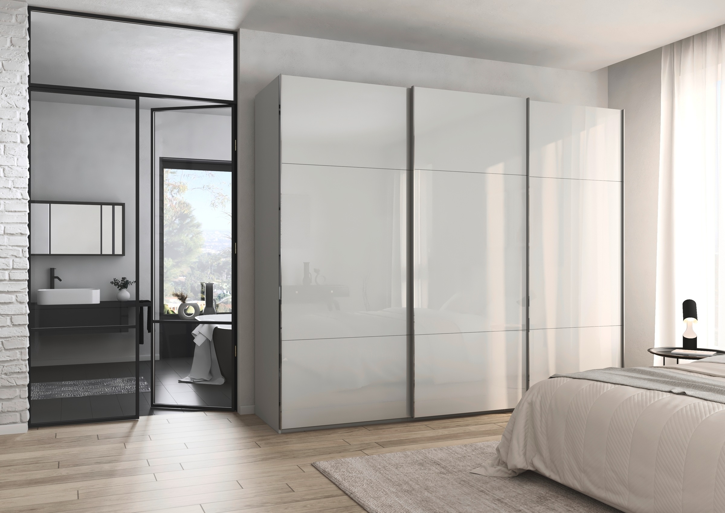 rauch Schwebetürenschrank »Kleiderschrank Schrank Garderobe Schlafzimmerschrank CONTIDO«, (in 3 verschiedenen Ausstattungen BASIC/CLASSIC/PREMIUM), aus hochwertigem Material in 6 Breiten 2 Griff-Farben MADE IN GERMANY