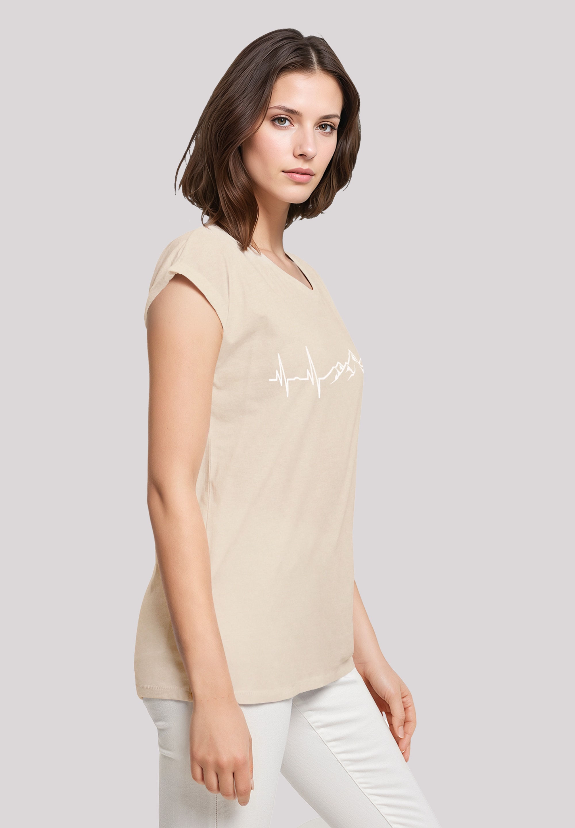 F4NT4STIC T-Shirt »Herzschlag Berge Wandern«, Premium Qualität