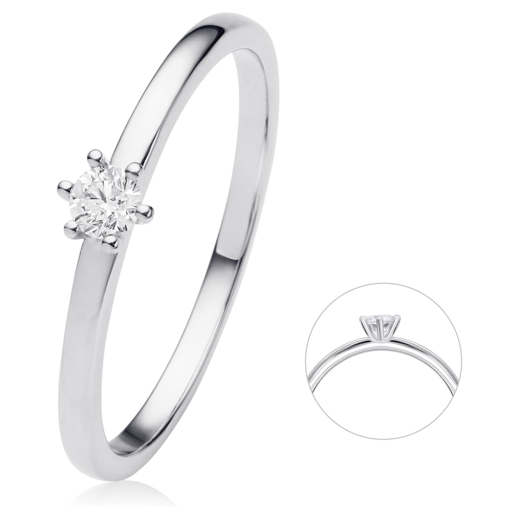ONE ELEMENT Diamantring »0.1 ct Diamant Brillant Ring aus 750 Weißgold«