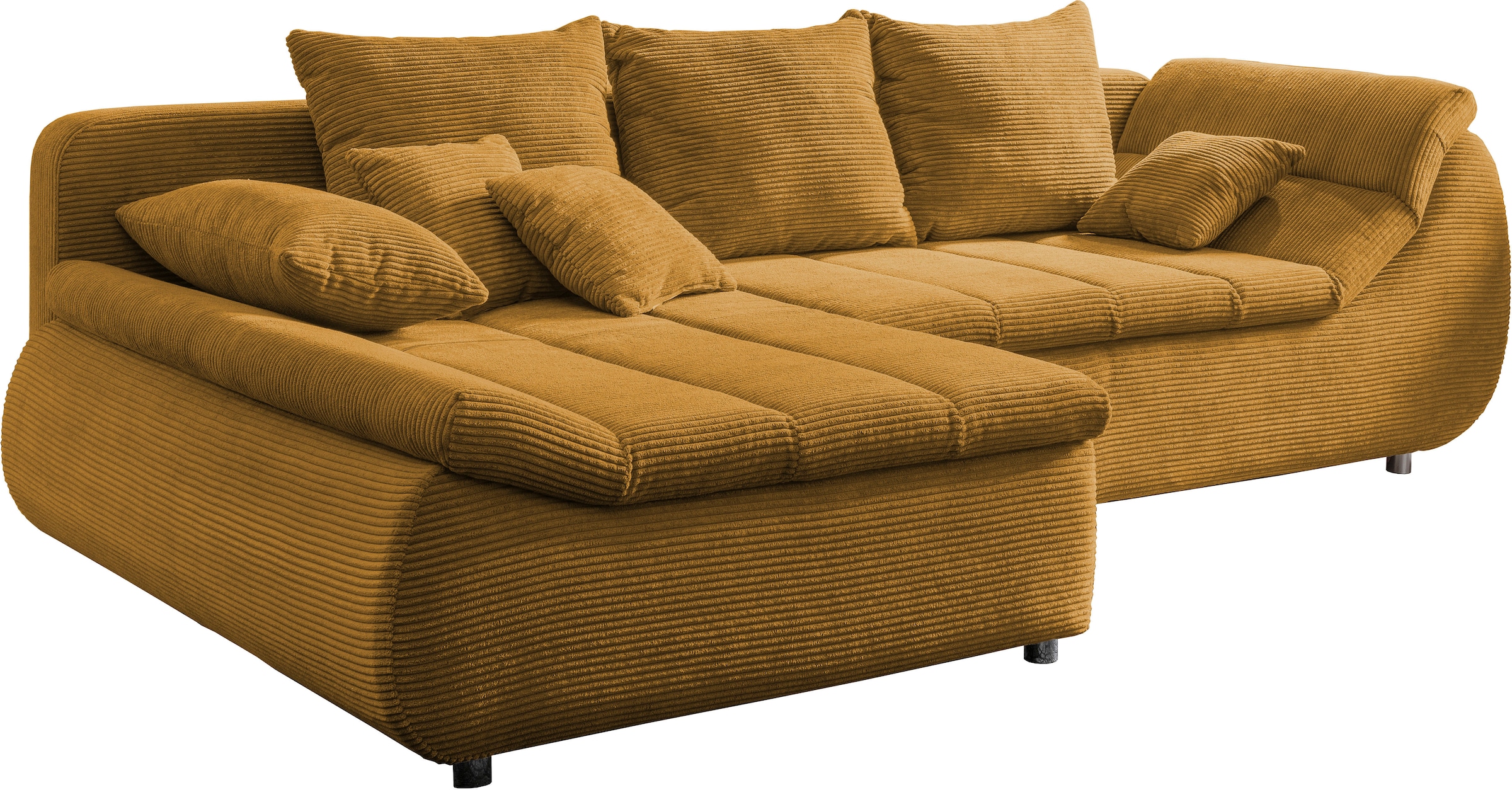 INOSIGN Ecksofa »Imola elegant und bequem, aktuelle Steppung im Sitz, L-Form«, wahlweise mit Bettfunktion
