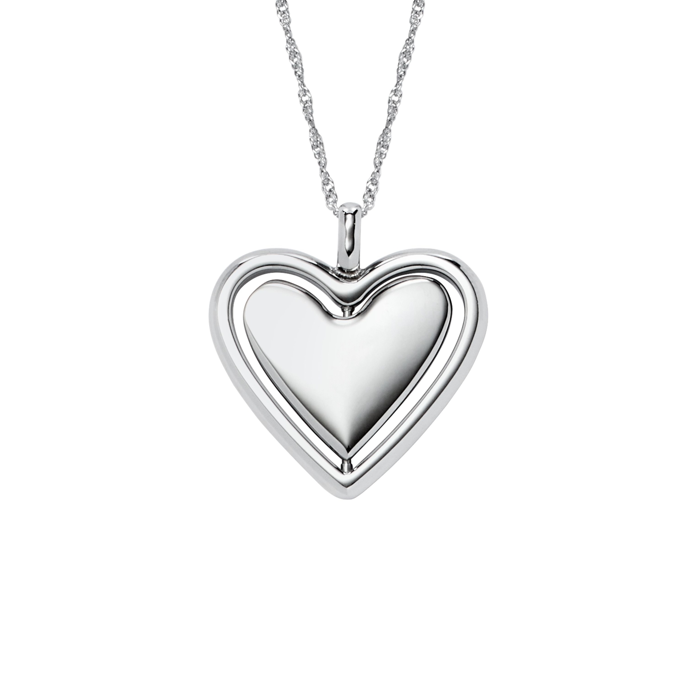 Kette mit Anhänger FOSSIL "Schmuck Geschenk Edelstahl JEWELRY Herz", silber (edelstahlfarben), Halsketten, Damen, Edelstahl, L: 56 B: 1mm, B:1mm 2