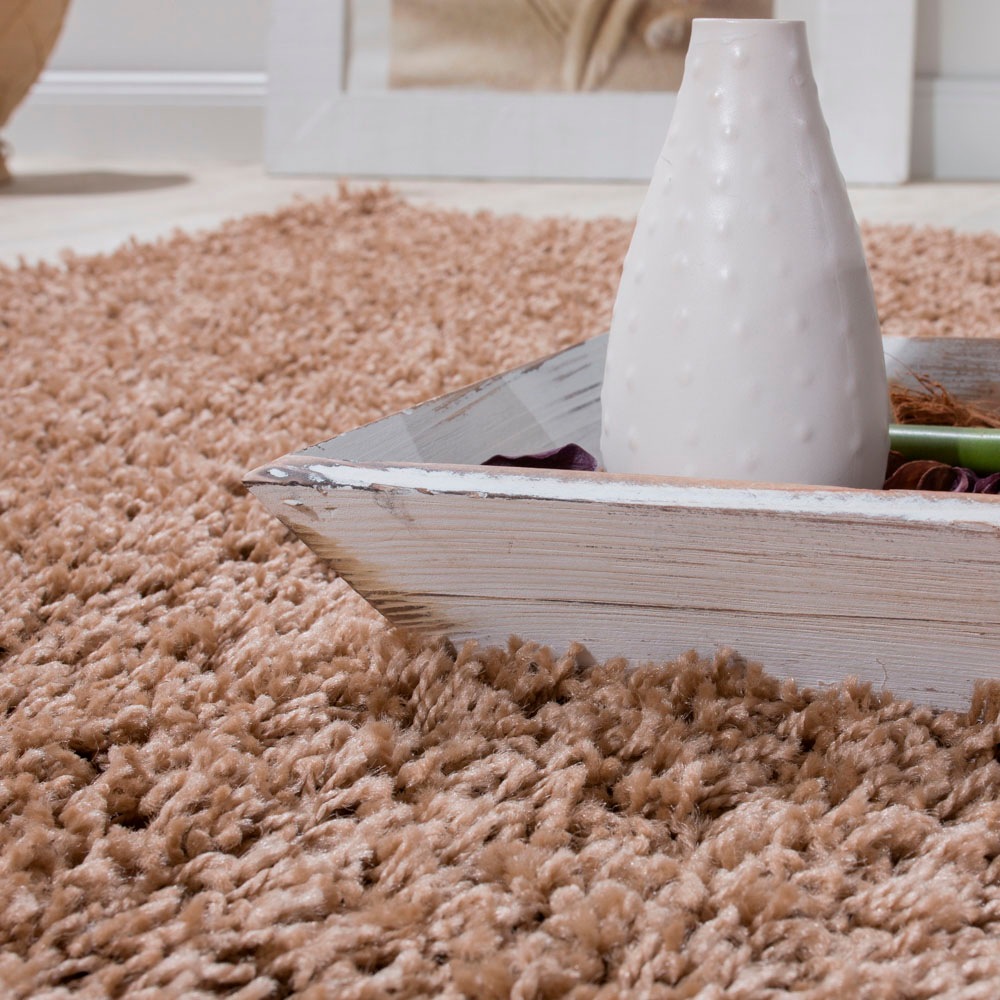 Paco Home Hochflor-Teppich "Sky 250" rechteckig 34 mm Höhe gewebt, Uni-Farb günstig online kaufen