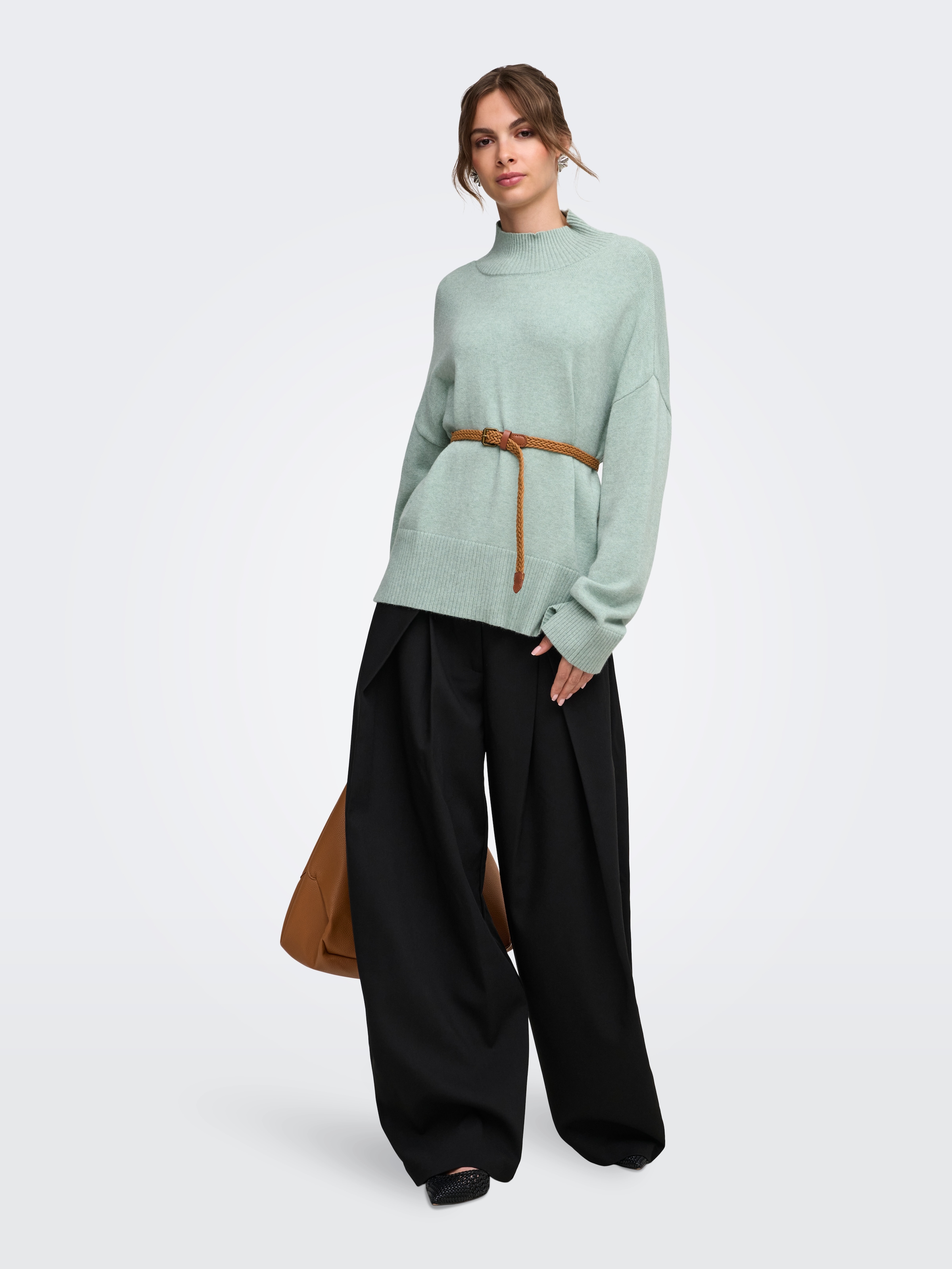 ONLY Strickpullover »ONLMARY LS HIGH NECK SLIT KNT NOOS« Viskosemischung, regular fit