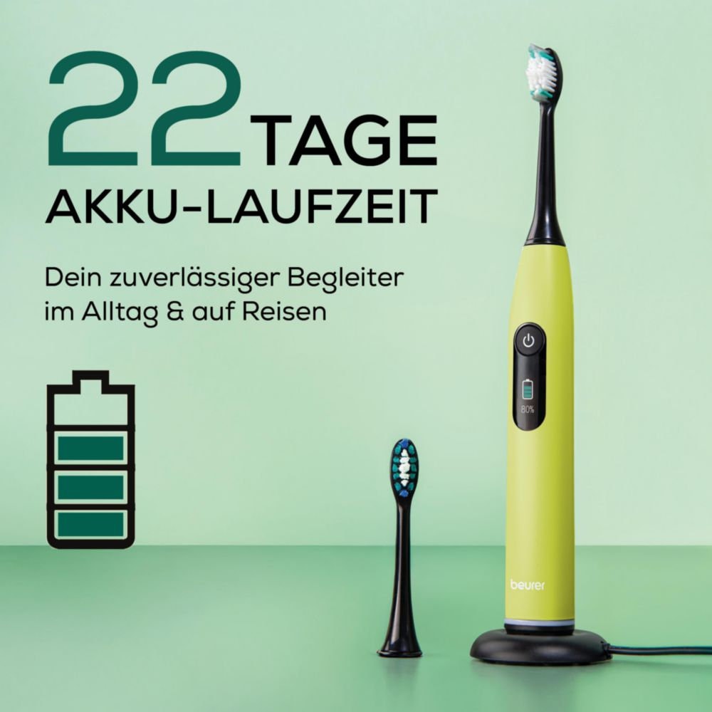 BEURER Elektrische Zahnbürste »SC 50«, 2 St. Aufsteckbürsten, Mit Andrucksensor, 80.000 Schwingungen/Min und 2-Minuten Timer