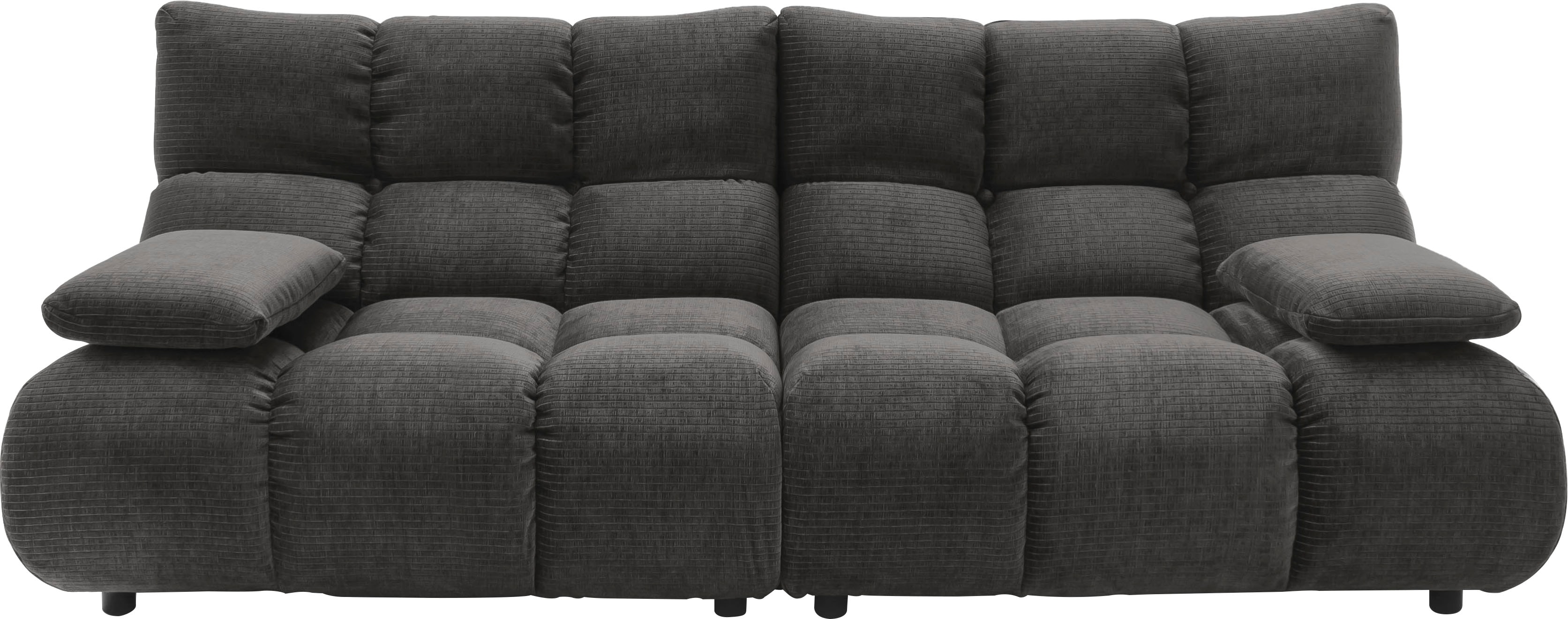 Home affaire 3-Sitzer "Cozy Bubble, mit klappbaren Armlehnen, Breite 220cm" mit eleganter Steppung, Rundumbezug & weicher Polsterung