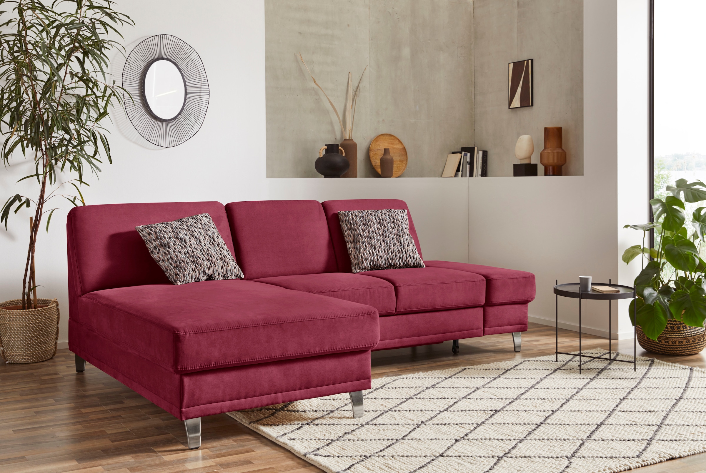 sit&more Ecksofa "Clio L-Form" optional Schlaffunktion oder Vorziehsitz und Bettkasten, Federkern