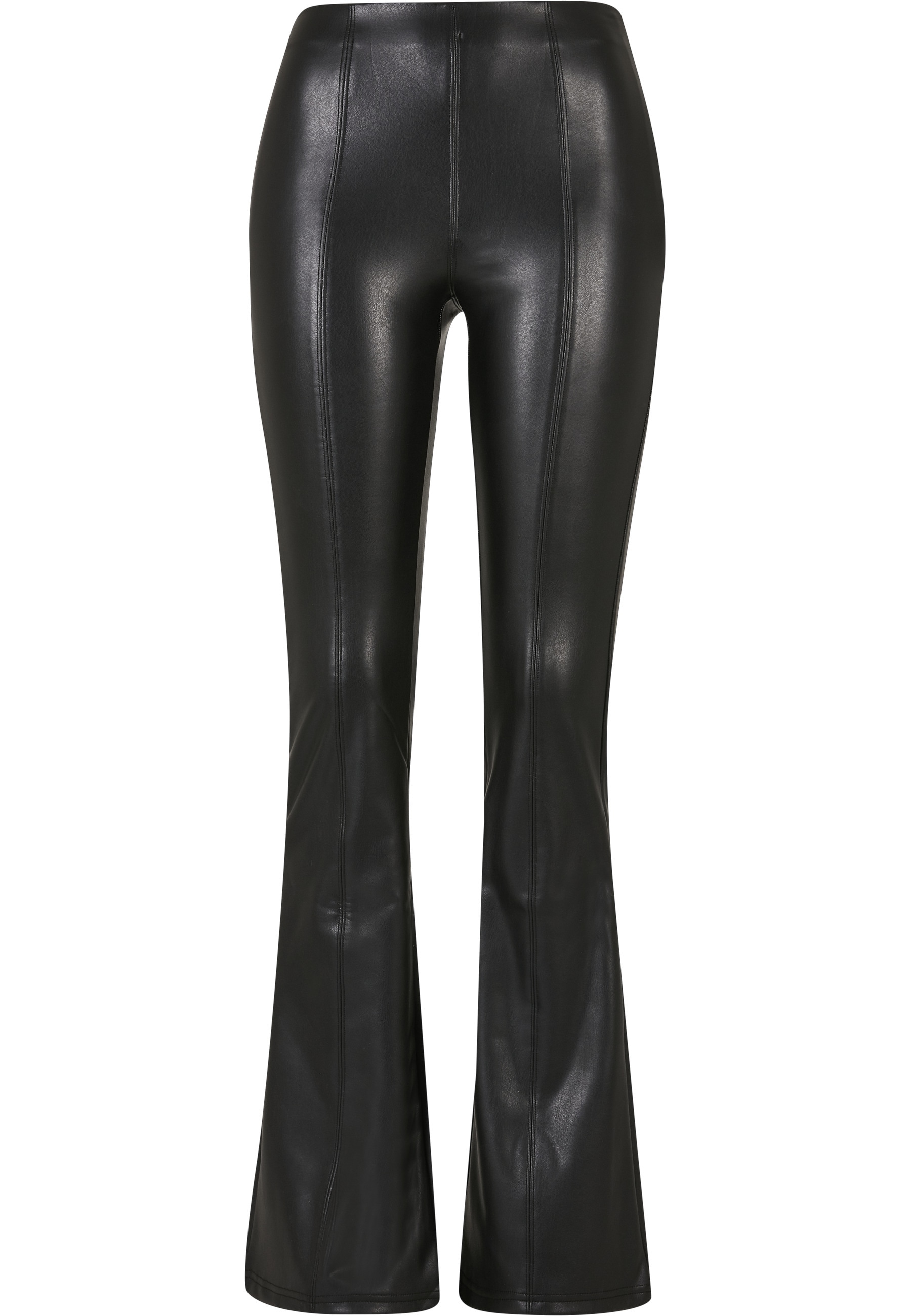 URBAN CLASSICS Lederhose "Urban Classics Damen Ladies Synthetic Leather Flared Pants"