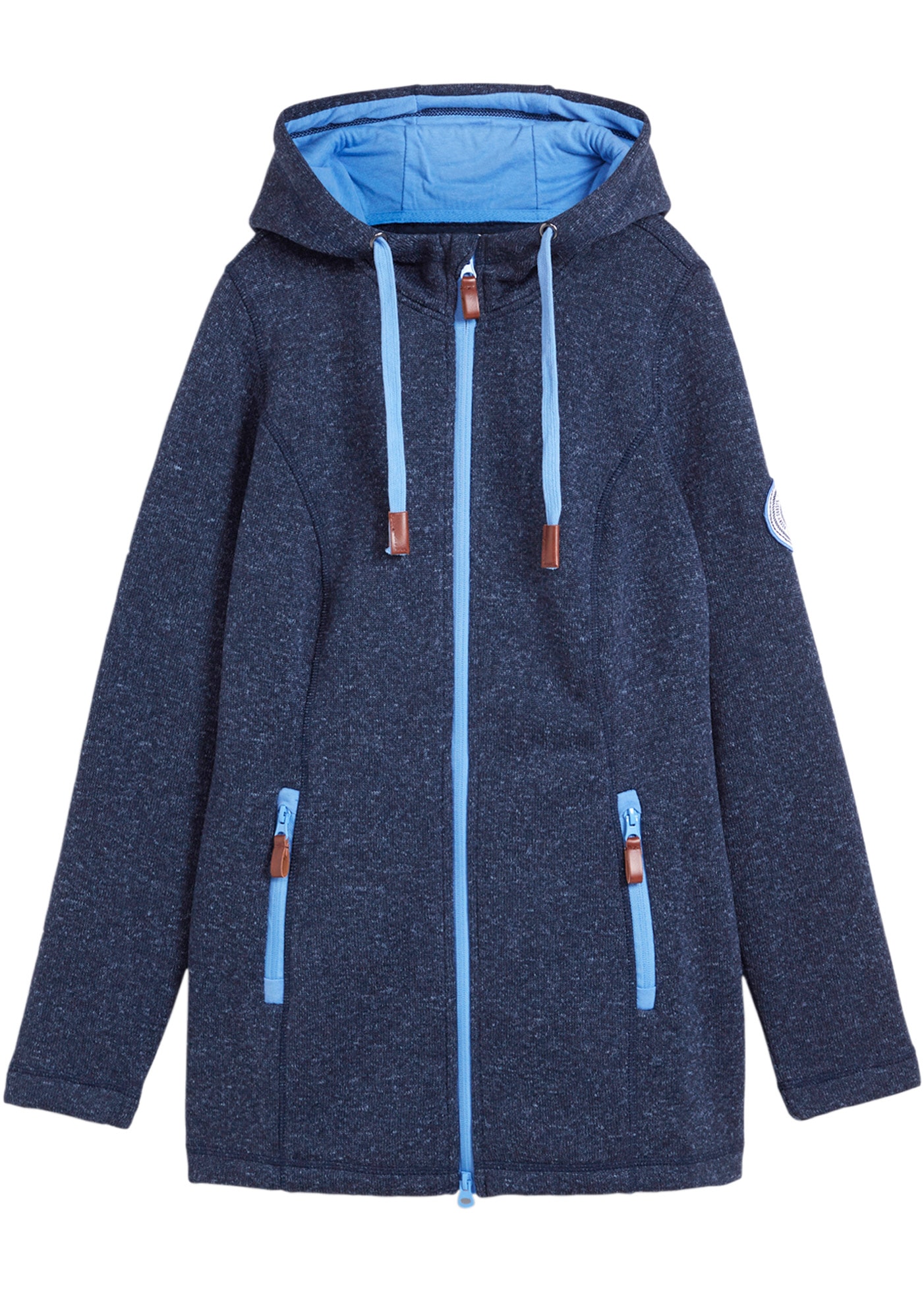 bonprix Strickfleecejacke 1 Stk. tlg. mit Kapuze bequeme Passform, mit Kapuze, mit verschließbaren Taschen