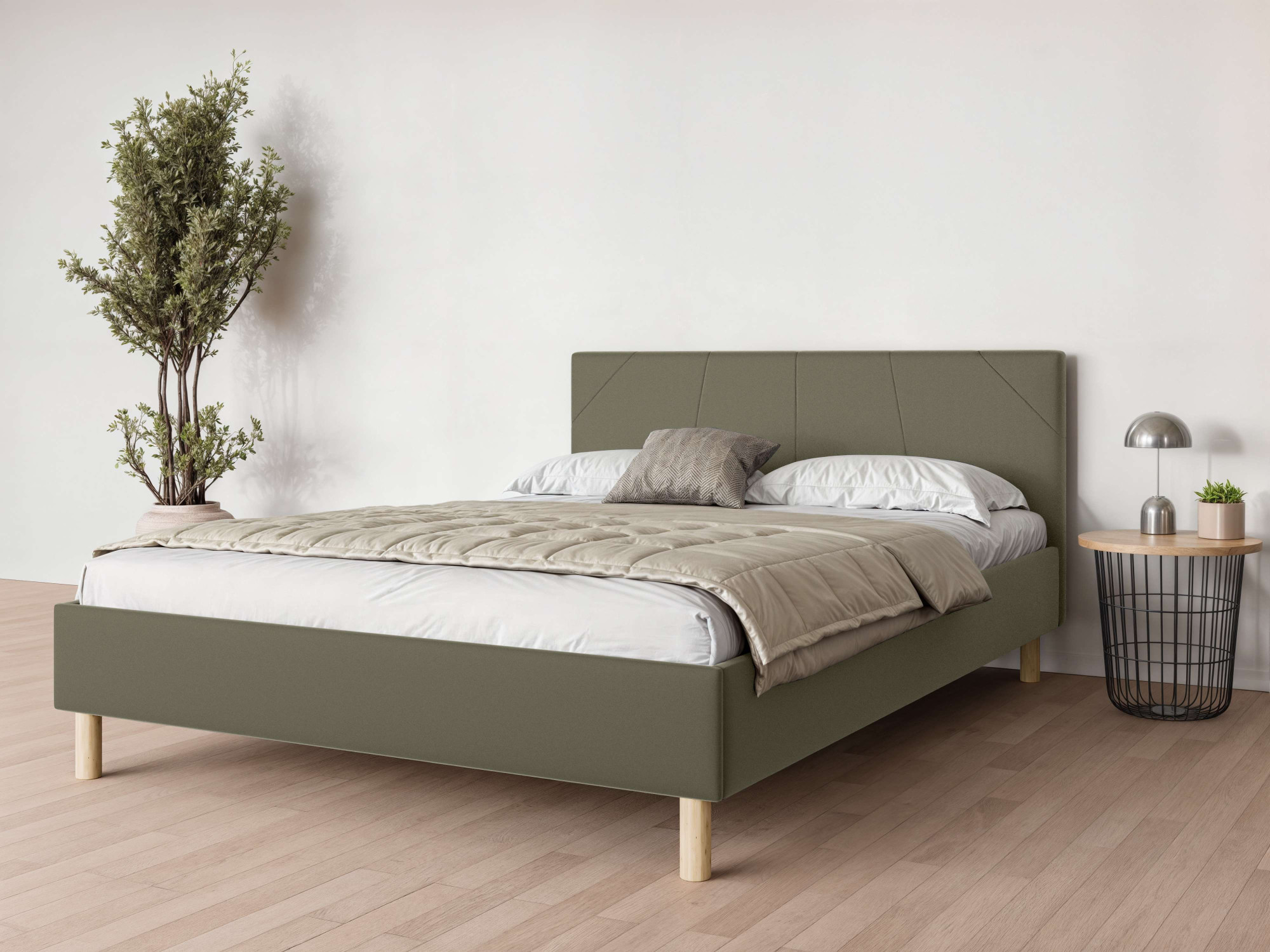 Home affaire Collection Polsterbett "Albybyn, Bettgestell mit Kopfteil und Lattenrost, in 2 Breiten" ohne Bettkasten und Matratze, in 2 Breiten- 140 und 160 cm