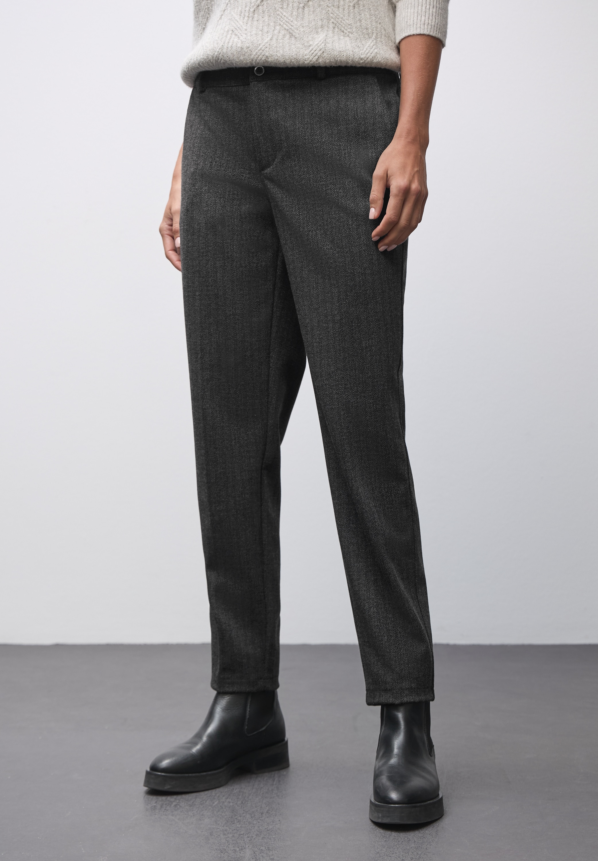 STREET ONE Webhose mit Fischgrät-Muster günstig online kaufen