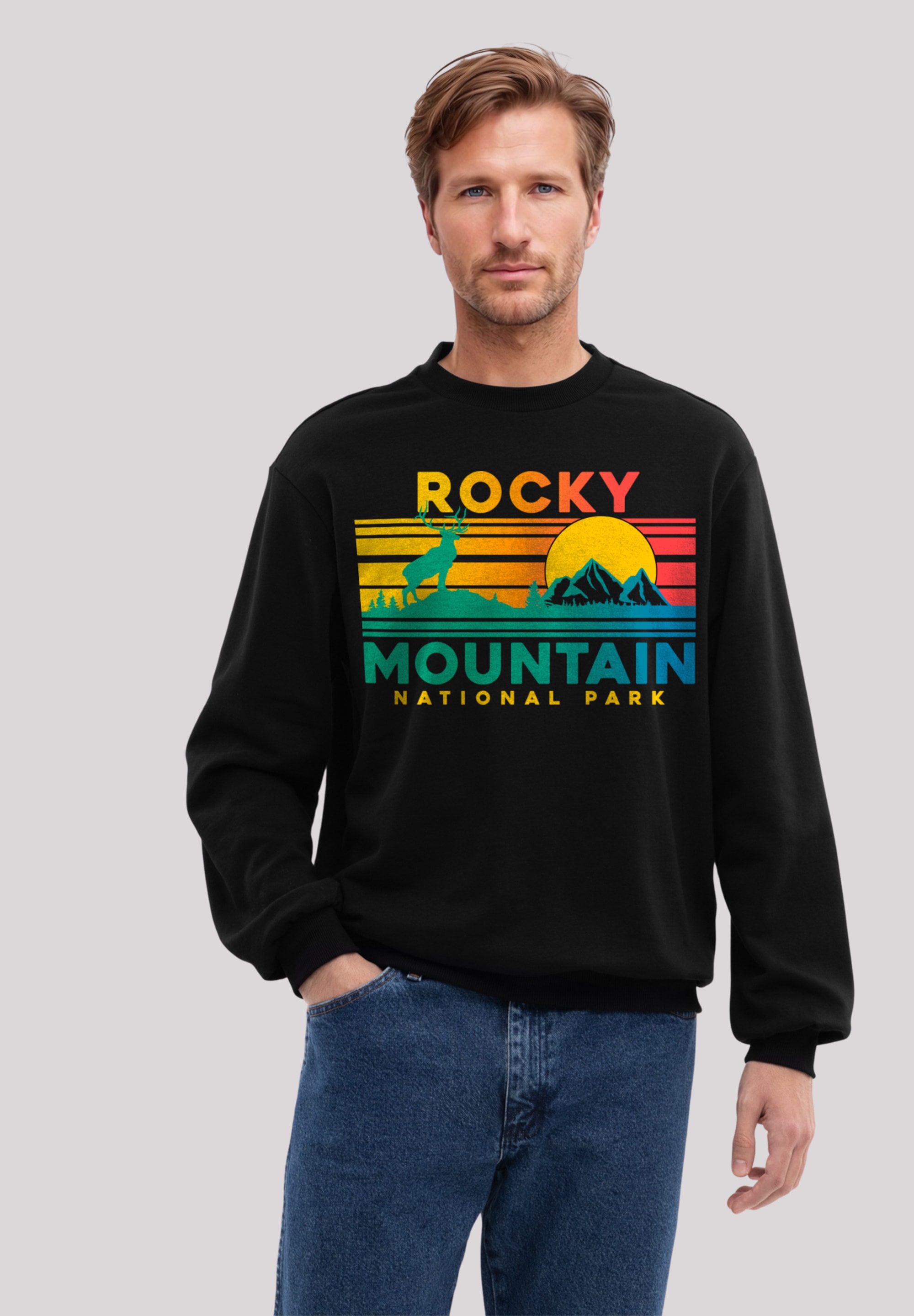 F4NT4STIC Sweatshirt "US National Parks Rocky Mountain Sunset", Premium Qua günstig online kaufen