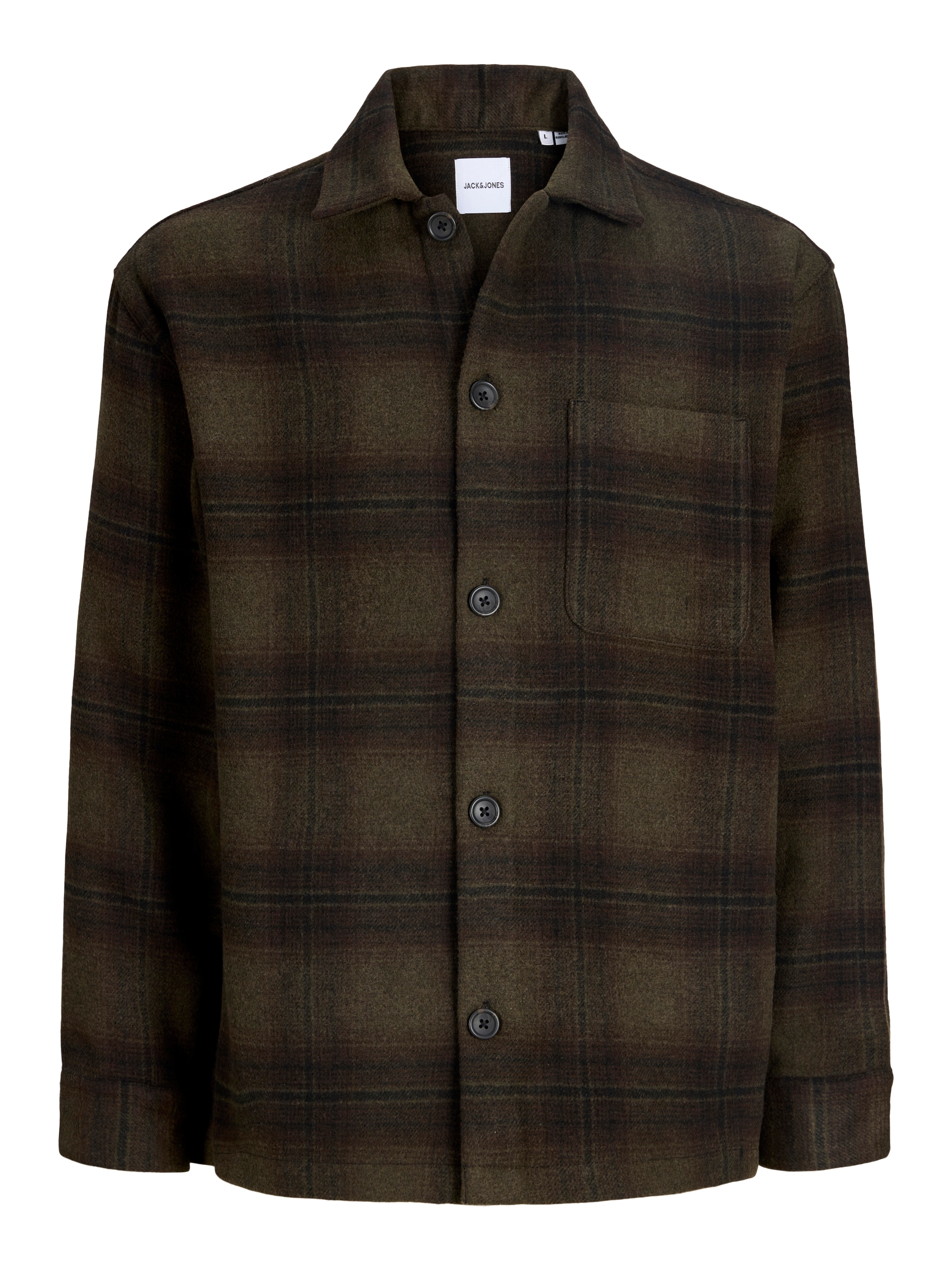 Jack & Jones PlusSize Langarmhemd »JJESOHO OLLIE OVERSHIRT LS SN PLS« Materialmix, regular fit