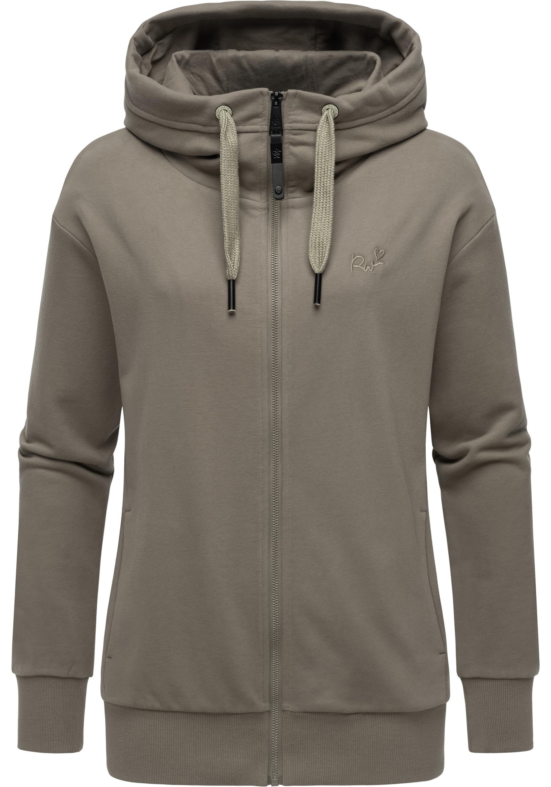 Ragwear Kapuzensweatjacke "Yodis Zip", weicher Damen Zip-Hoodie mit Kapuze