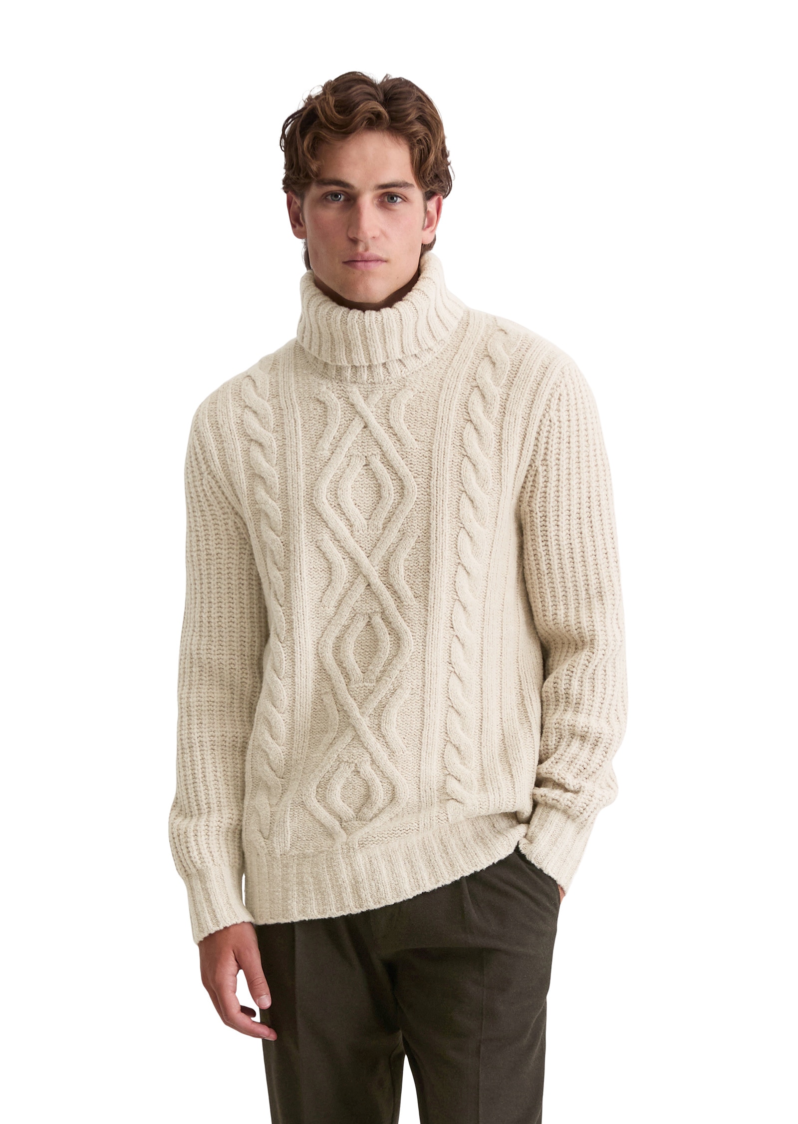 Marc OPolo Rollkragenpullover "mit markantem Zopfmuster" günstig online kaufen