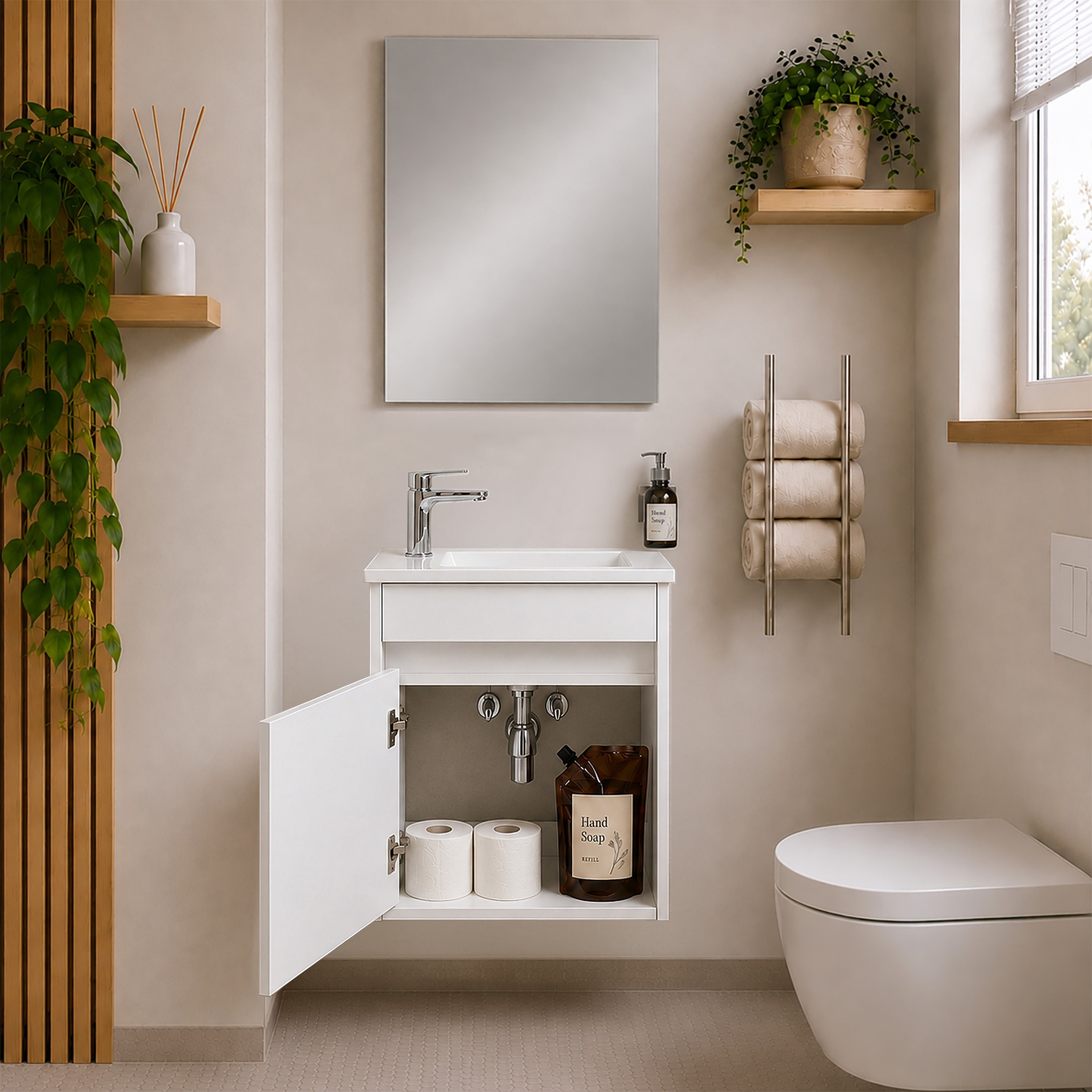 VCM Waschtisch »3tlg Gäste WC Waschplatz Waschtisch Hagolo Spiegel« 3 Stk. tlg.