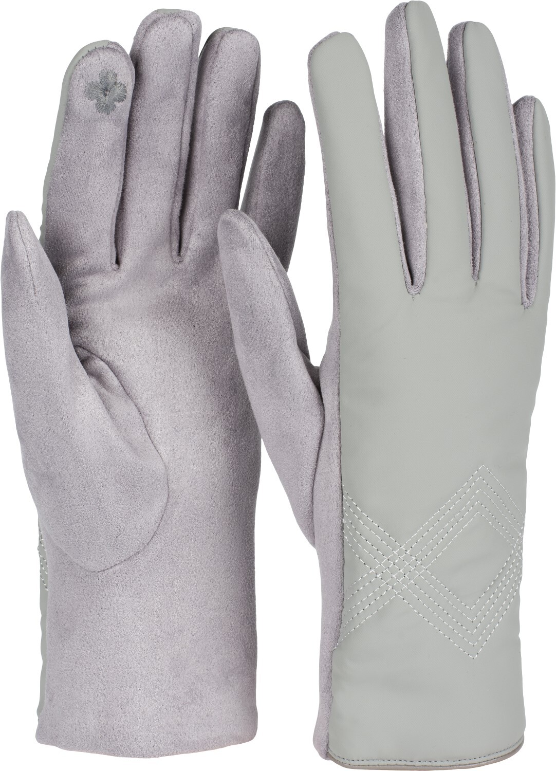 styleBREAKER Fleecehandschuhe "Touchscreen Handschuhe Zick-Zack bestickt" 1 Stk.