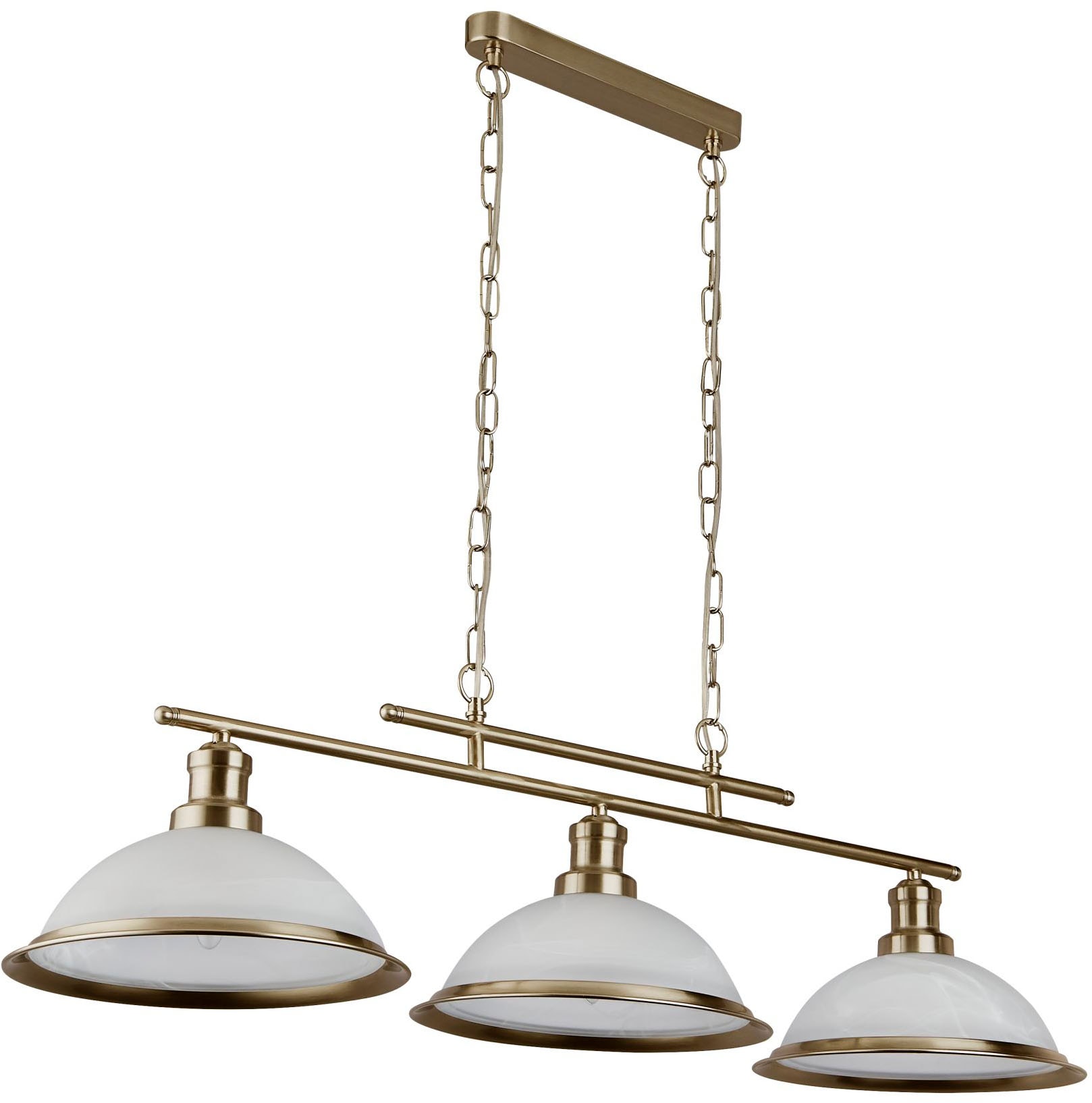 SEARCHLIGHT Hängeleuchte "Bistro 3Lt Bar Pendant", 3, H: 27cm, 1 Stk.antikmessing, Wohnzimmer, Leuchten