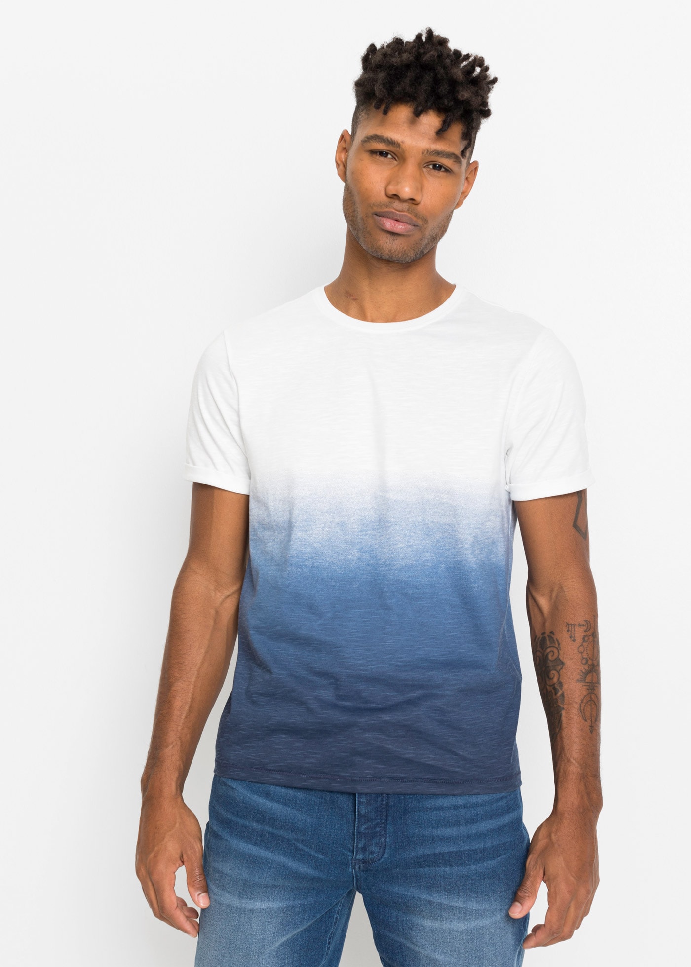 bonprix 1 Slim Fit Passform, Kurzarm, atmungsaktives Jersey-Material