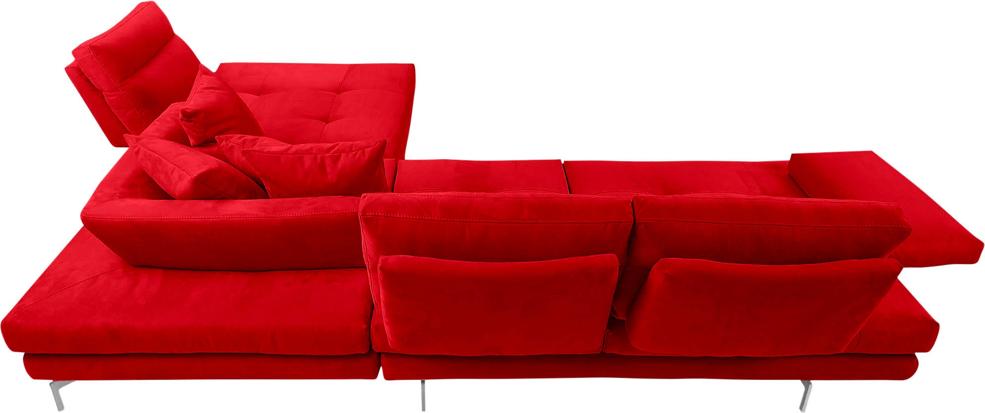 CALIA ITALIA Ecksofa »Toby Wing, L-Form, Designsofa mit sensationellem Sitzkomfort«, Sitztiefenverstell.,wahlw. mit Kissen-Set, Füße chrom glänzend