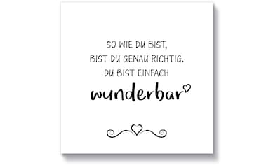 Holzbild »Wunderbar«, Sprüche & Texte, (1 St.)