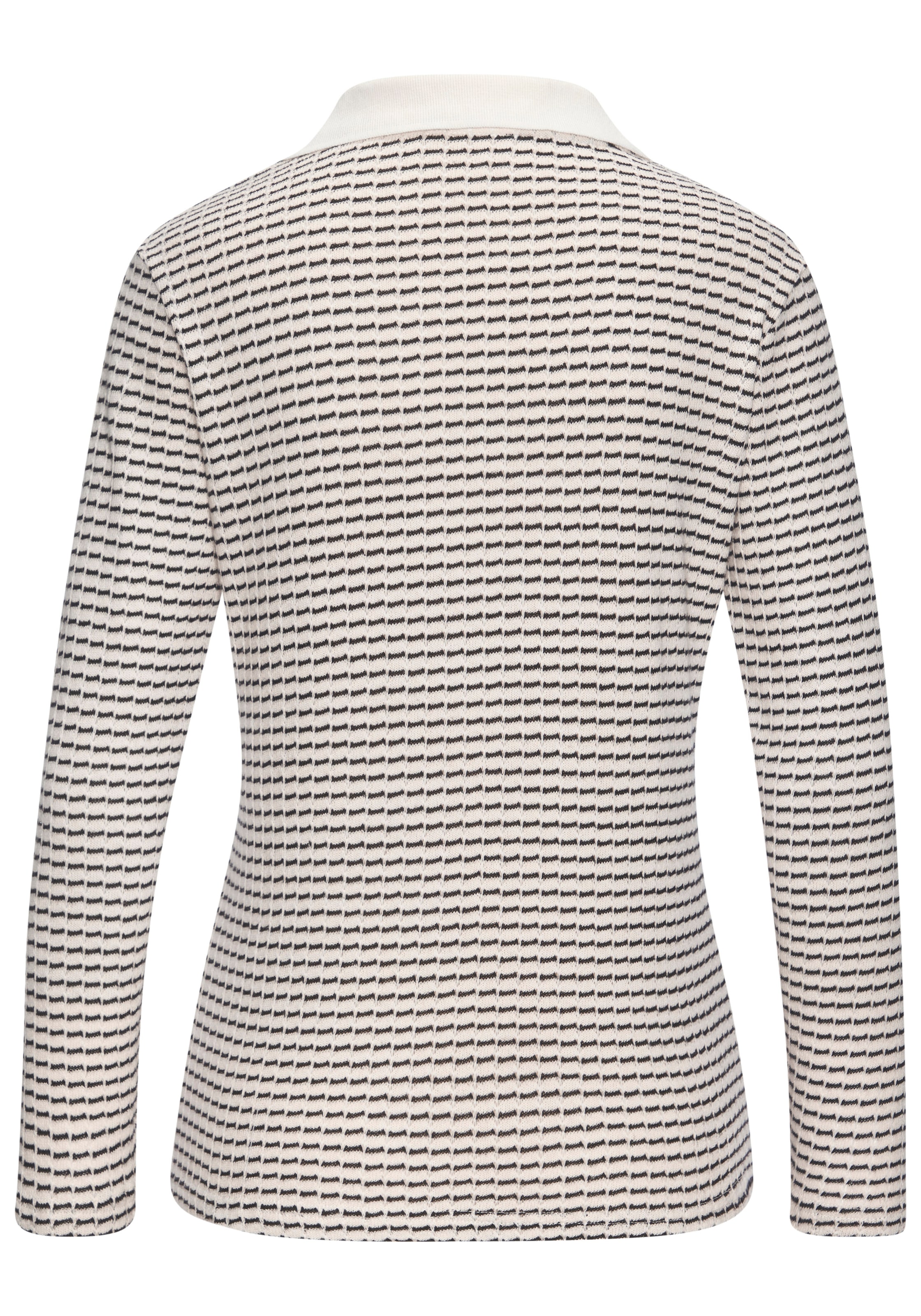 Vivance Langarm-Poloshirt »aus strukturierter Strickqualität«, schöne Strick-Qualität