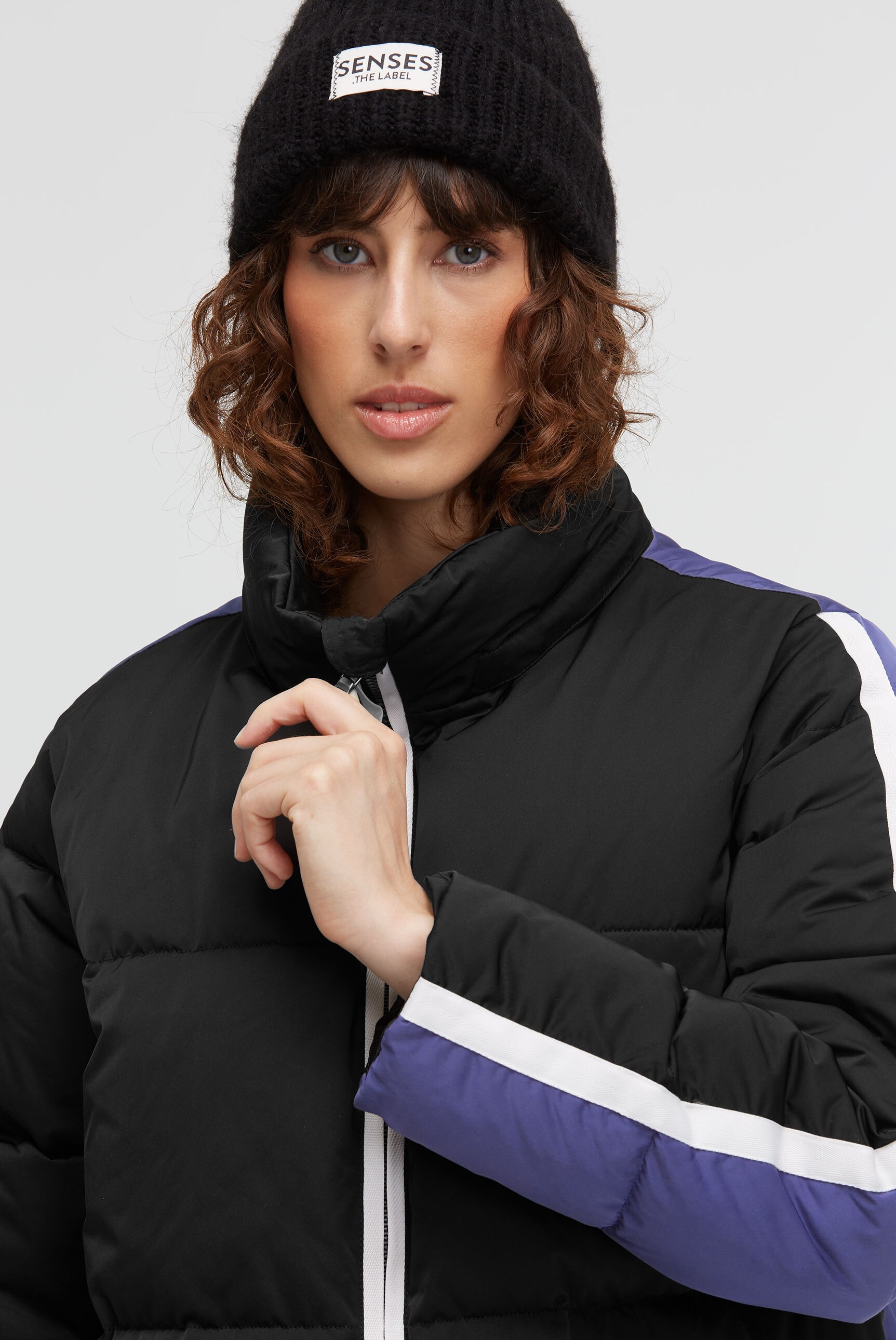 SENSES.THE LABEL Langjacke mit Kapuze mit Windbreaker-Bündchen