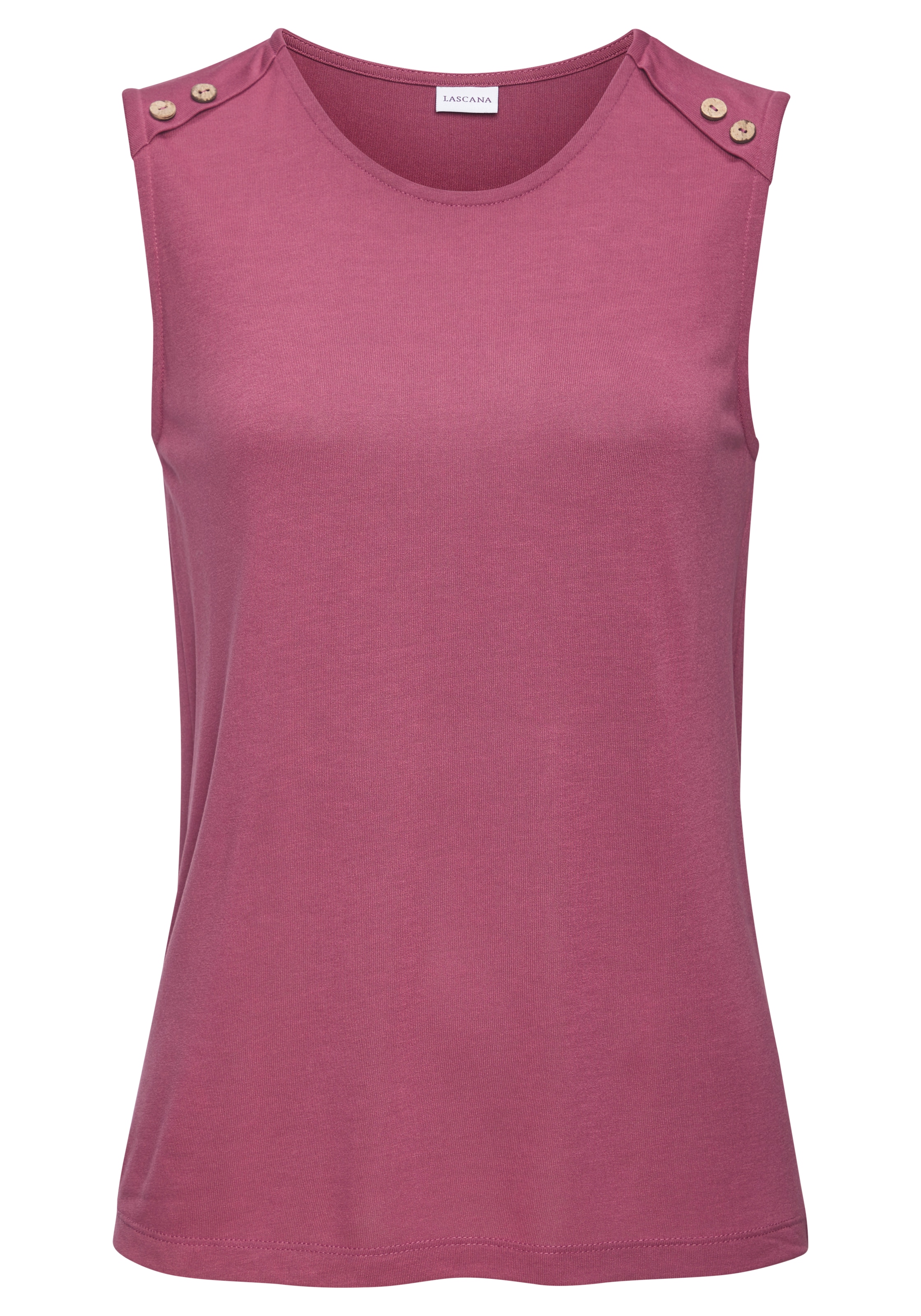 LASCANA Strandtop mit Zierknöpfen, Sommertop, Basic