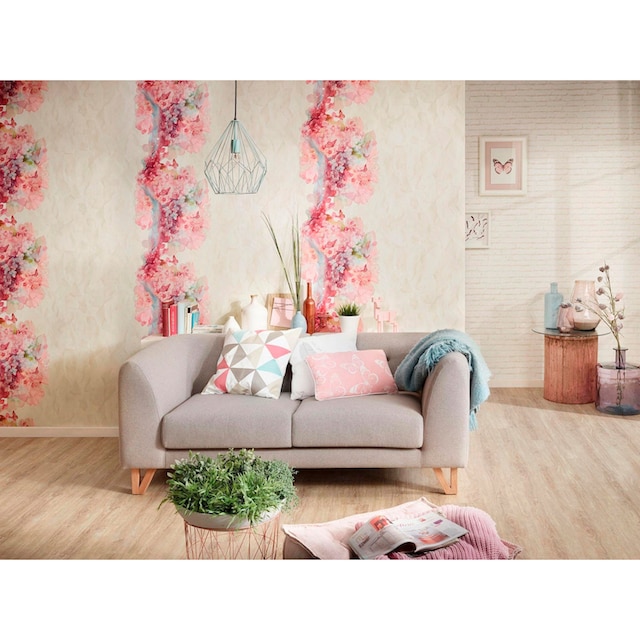 living walls Vliestapete »Free Nature«, Floral Tapete Natur Beige Blau Rot  per Rechnung | BAUR