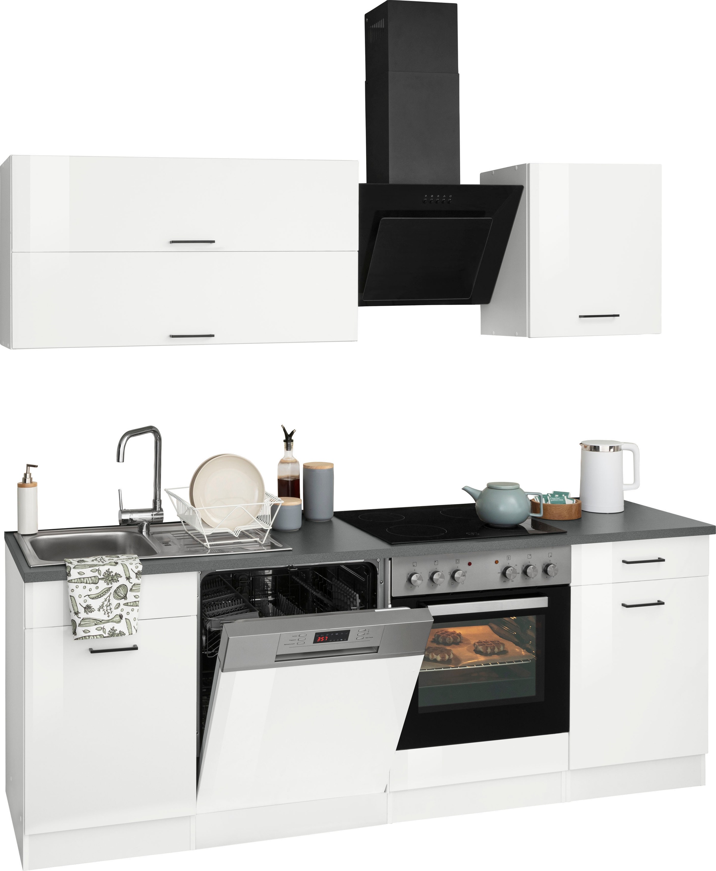 KOCHSTATION Küchenzeile »KS-Trier«, ohne E-Geräte, Breite 220 cm
