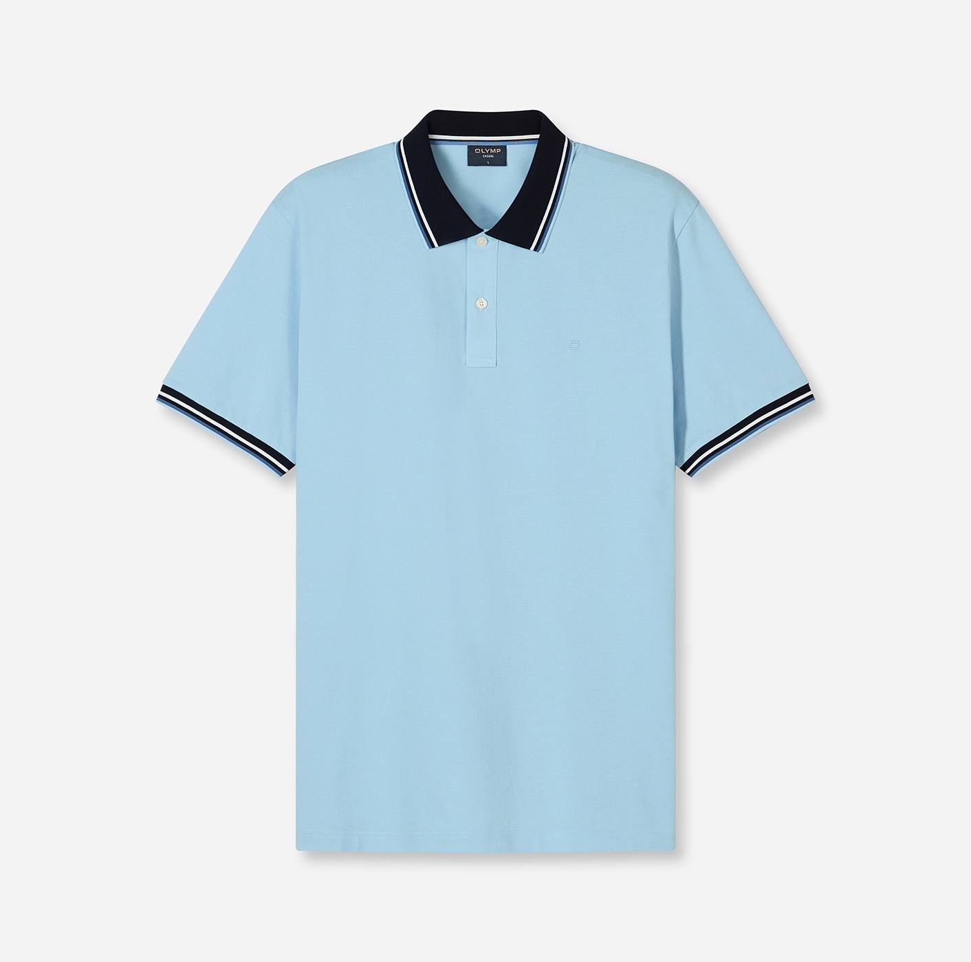 OLYMP Poloshirt "Casual" farbliche Kontrast-Details