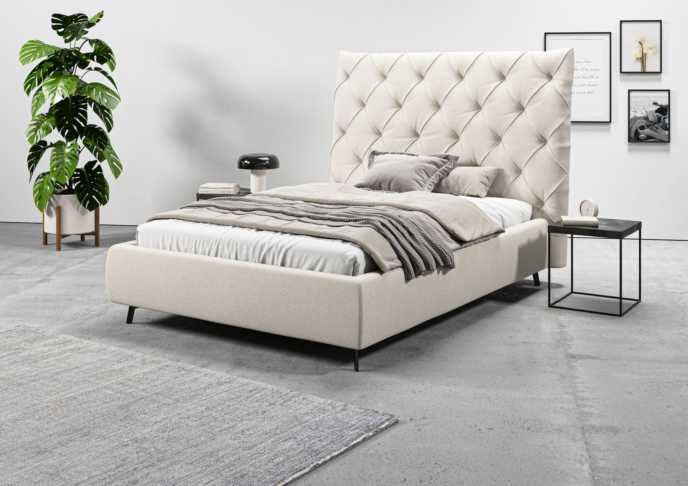 Home affaire Polsterbett "Maxime, in 4 Breiten bis 200cm, auch in Leder" Ko günstig online kaufen