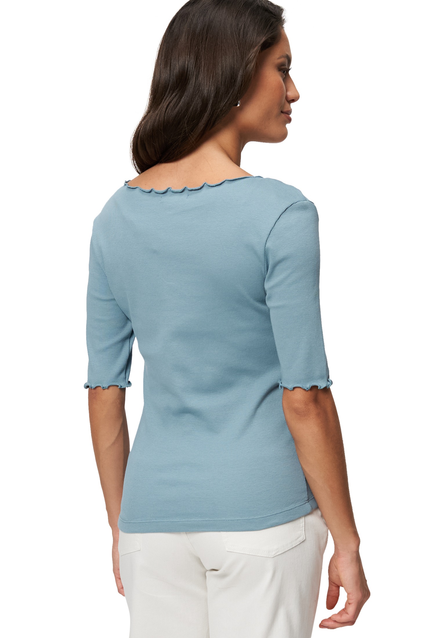Zero 3/4-Arm-Shirt »zero Shirt mit gewellten Kanten«, (1 tlg.), weiteres Detail