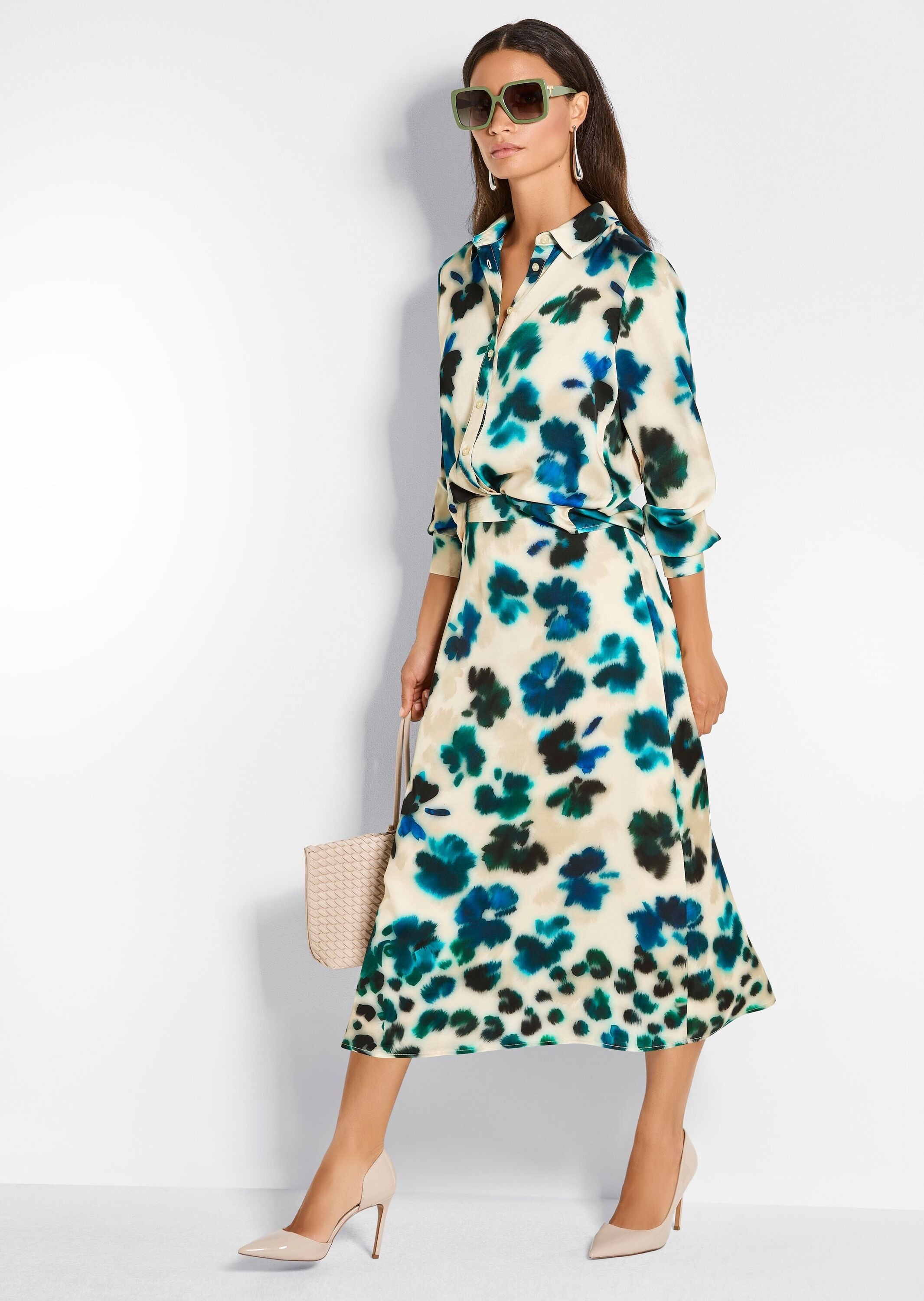 MADELEINE Midirock »Midirock Druckrock mit Aquarell-Blumenmuster«