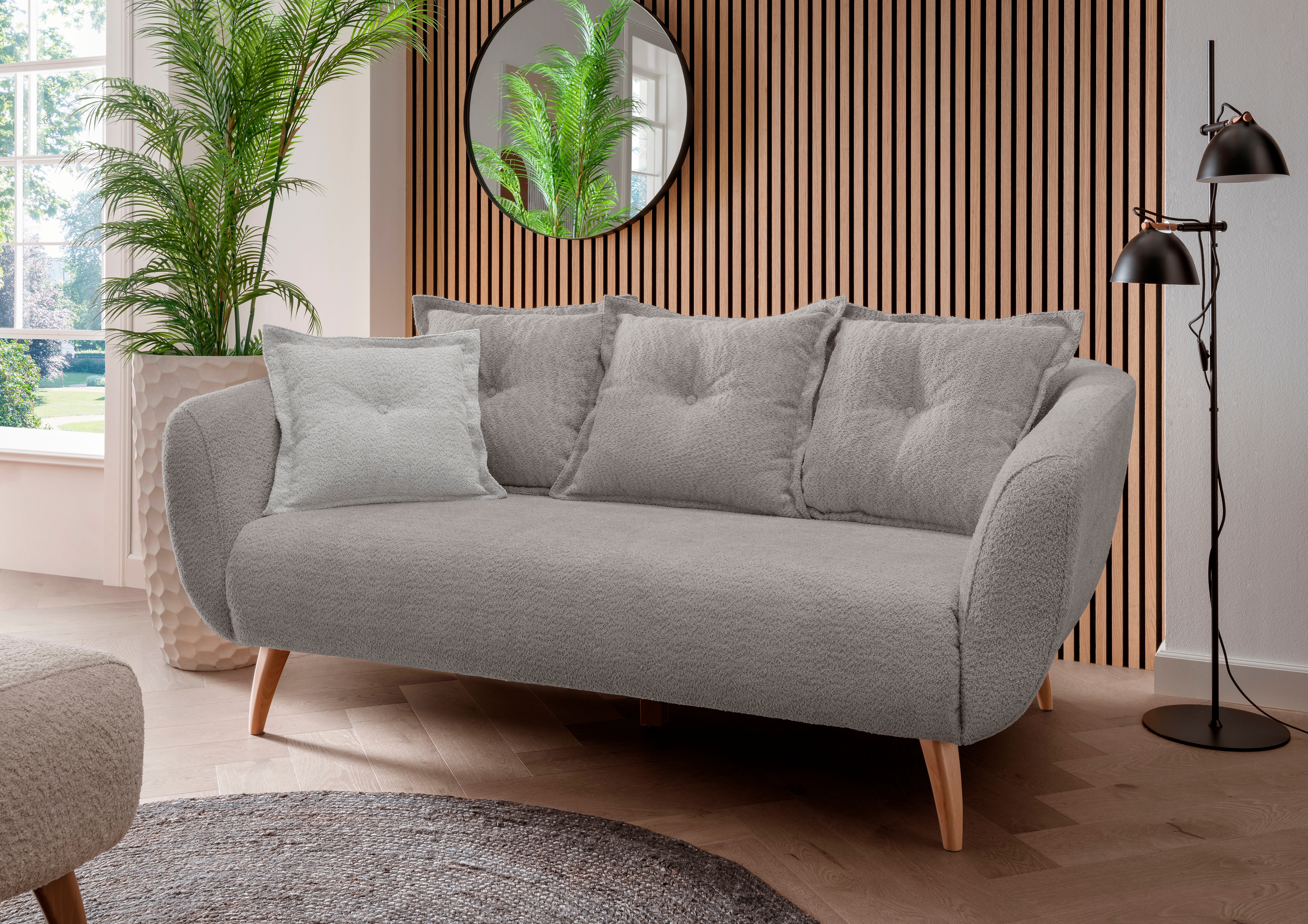 Home affaire 2,5-Sitzer "Baggio modern und romantisches Design, bequem" Zierkissen inklusive