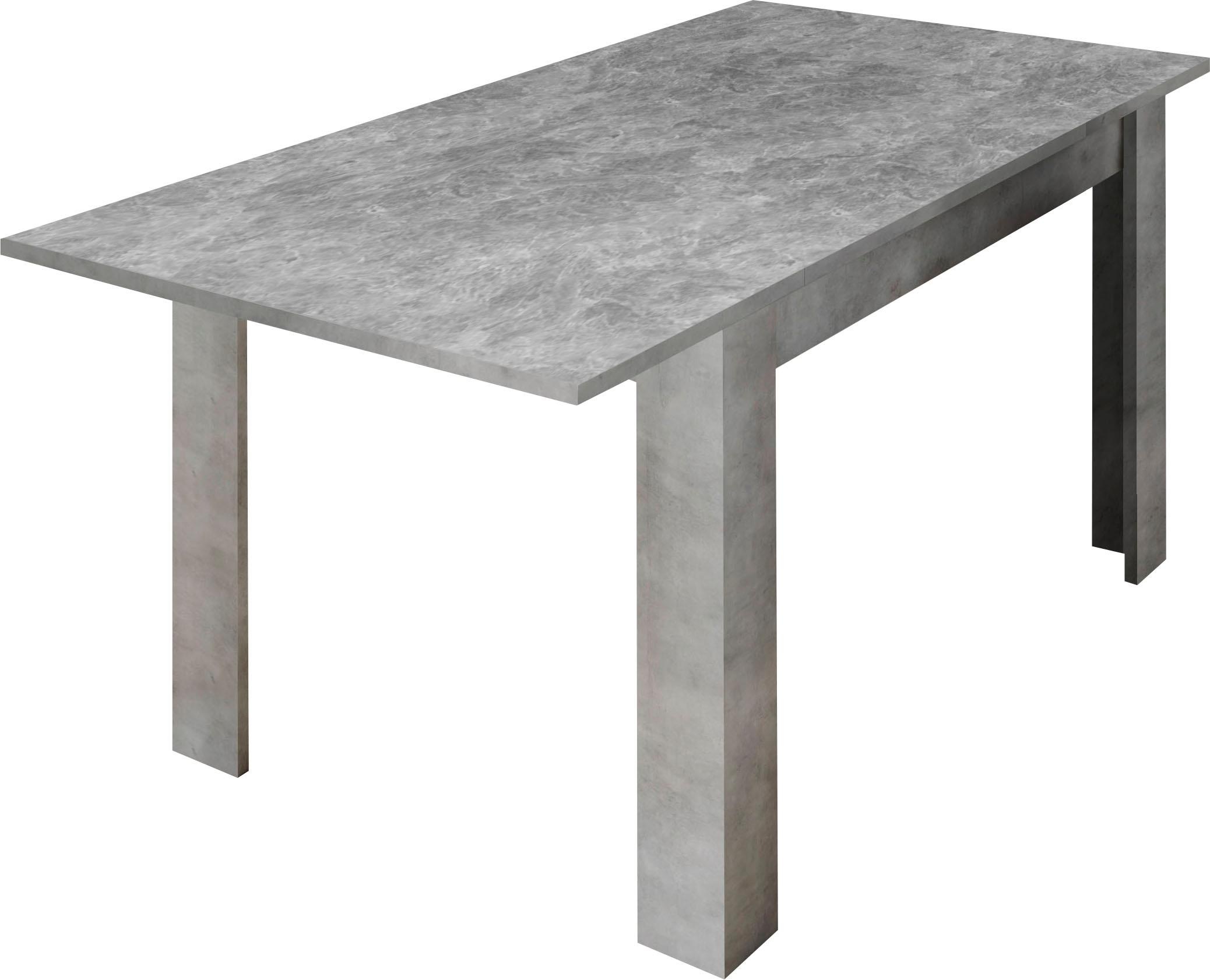 Esstisch HOME AFFAIRE "Urbino", grau, B:137cm H:79cm T:90cm, Tische, Rechteckiger Esstisch Esstisch, Breite 137 mit Ansteckplatte 2