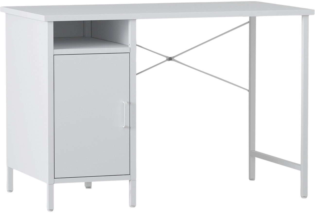 Homexperts Schreibtisch »Berlin«, aus Stahl, 1 Tür und 1 offenes Regalfach, B55 x H75 x T100 cm