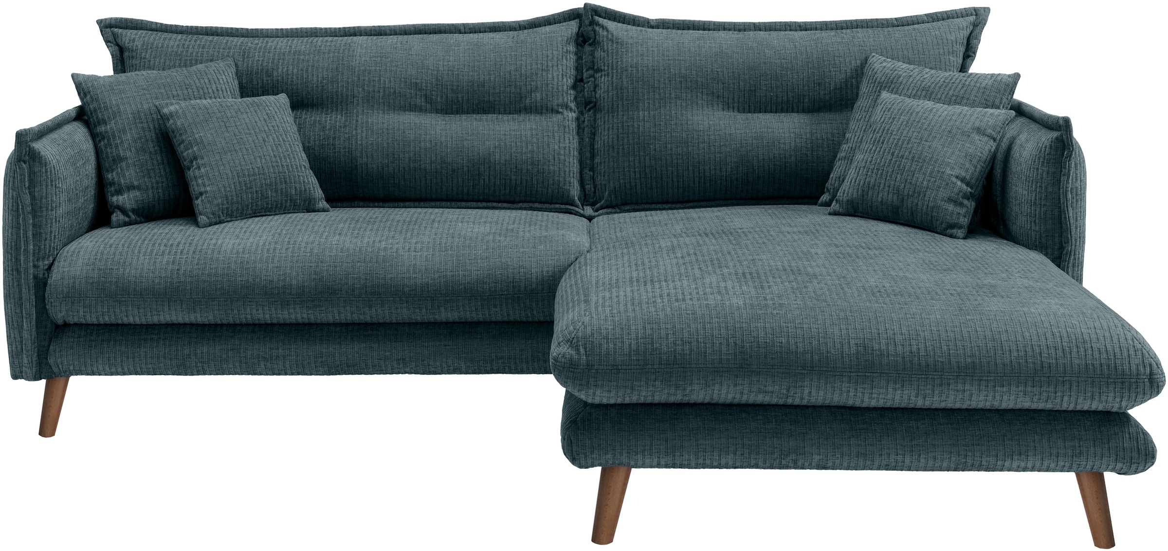 INOSIGN Ecksofa »Lazio modern und bequem, schmale Armlehnen, tolle Detailverarbeitung«, zwei verschiedene Fußfarben wählbar