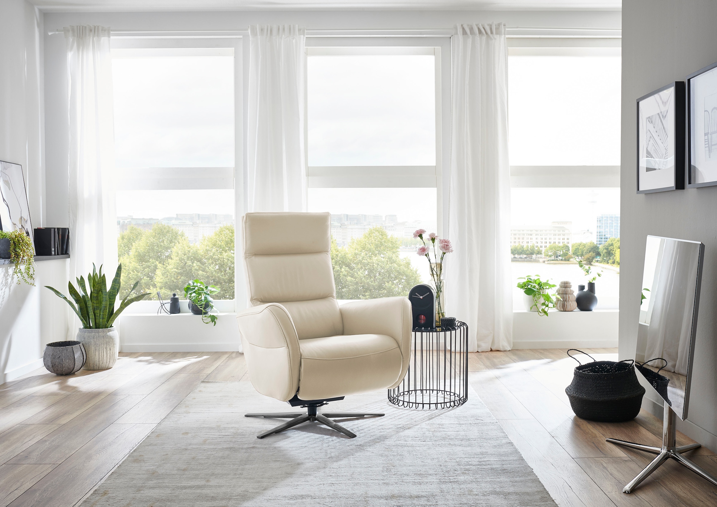 Die PlanBar Relaxsessel »PN-RS20038 mit Metallsternfuß inkl. Relaxfunktion und Kopfverstellung« 1 Stk. tlg. 360° drehbar, mit Gasdruckverstellung