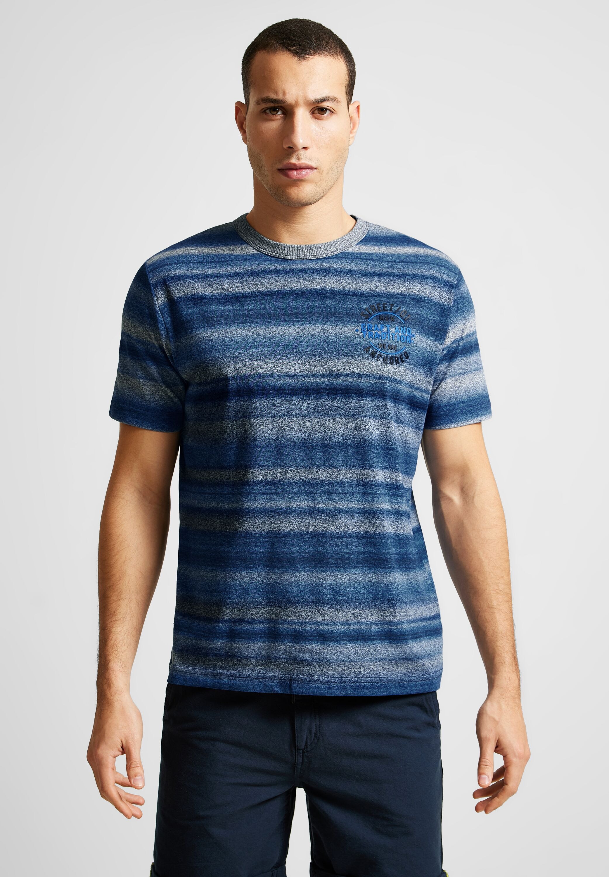 STREET ONE MEN T-Shirt, softem für ▷ | aus BAUR Materialmix