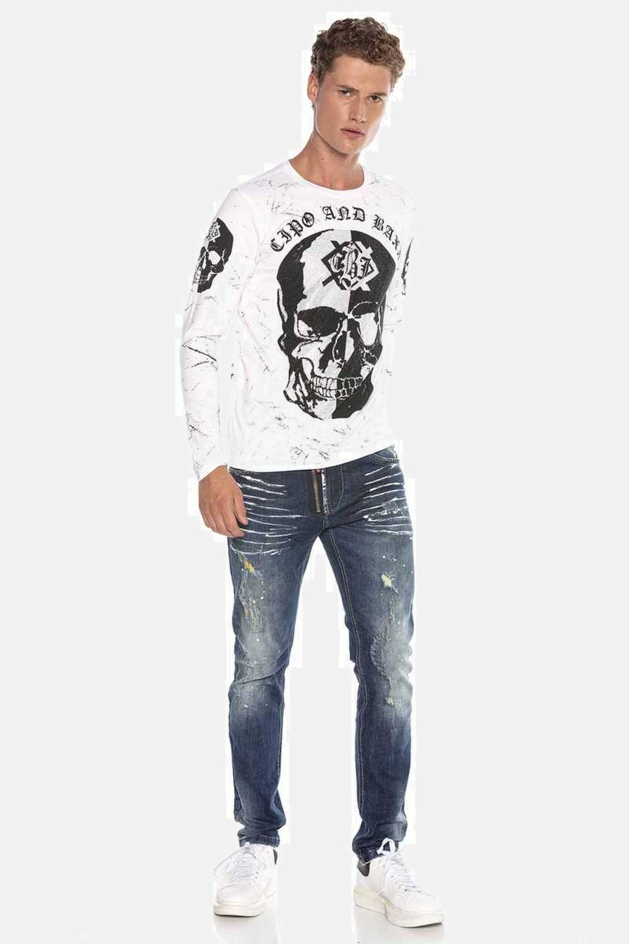 Cipo & Baxx 5-Pocket-Jeans »Jeans«, mit trendigen Used-Elementen, CD658